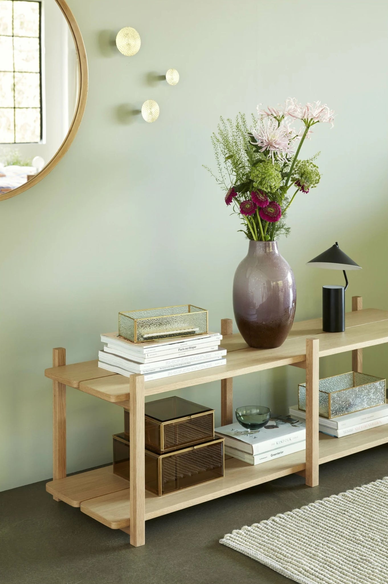 Hübsch Ripple Glass Box Brass/Glass Clear Set Of 2, 25/30x12/16 Cm