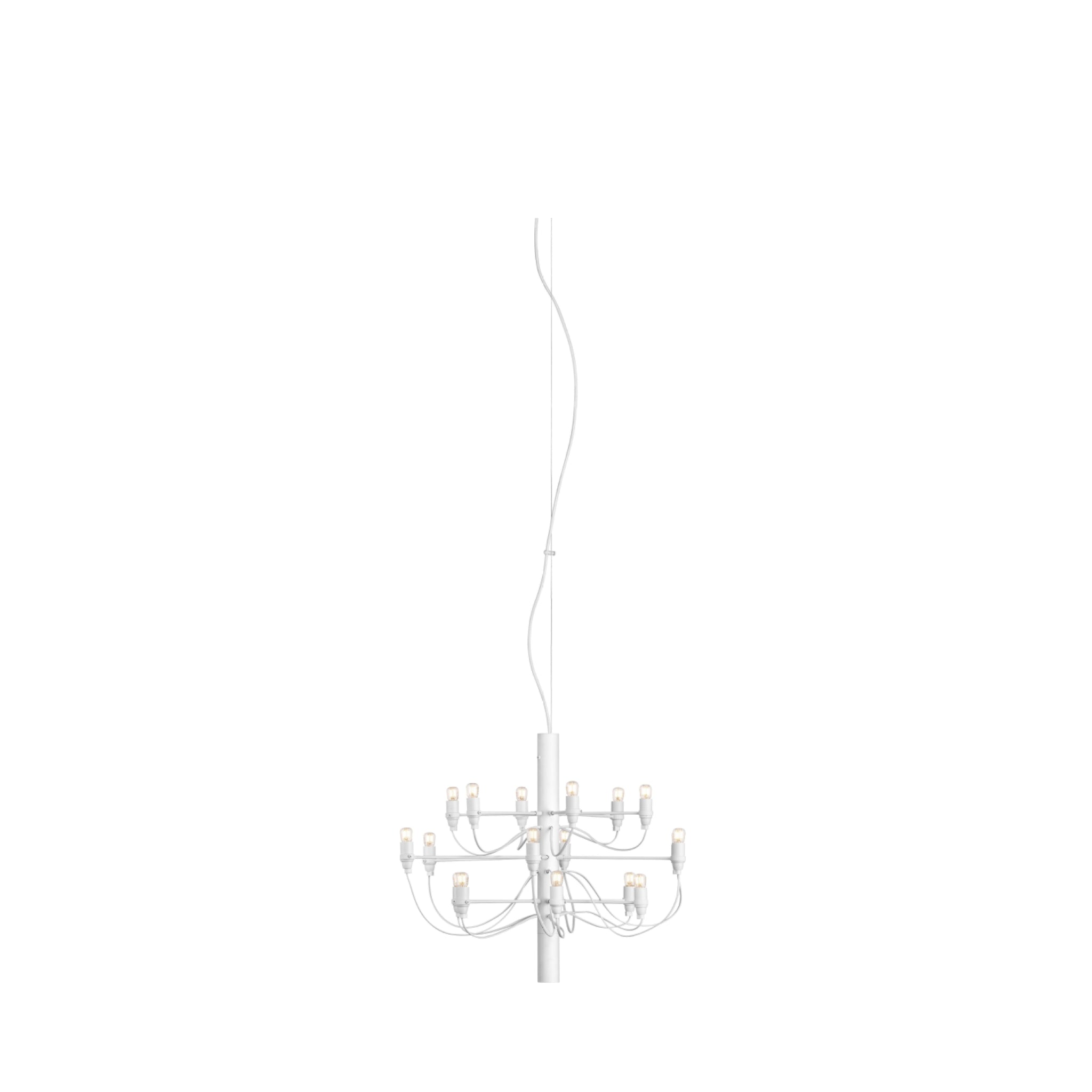 Flos 2097/18 Chandelier Clear Bulbs, Matte White
