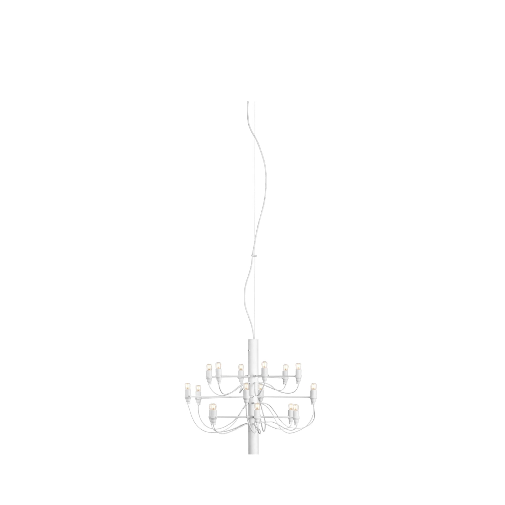 Flos 2097/18 Chandelier Clear Bulbs, Matte White