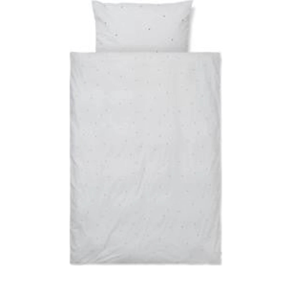 Ferm Living Dot Embroidery Bed Linen Light Grey, Baby