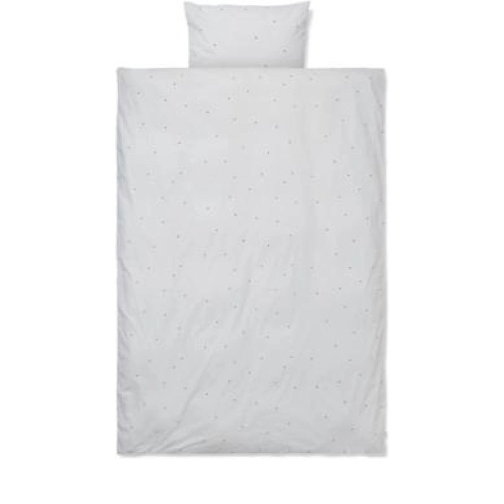 Ferm Living Dot Embroidery Bed Linen Light Grey, Junior