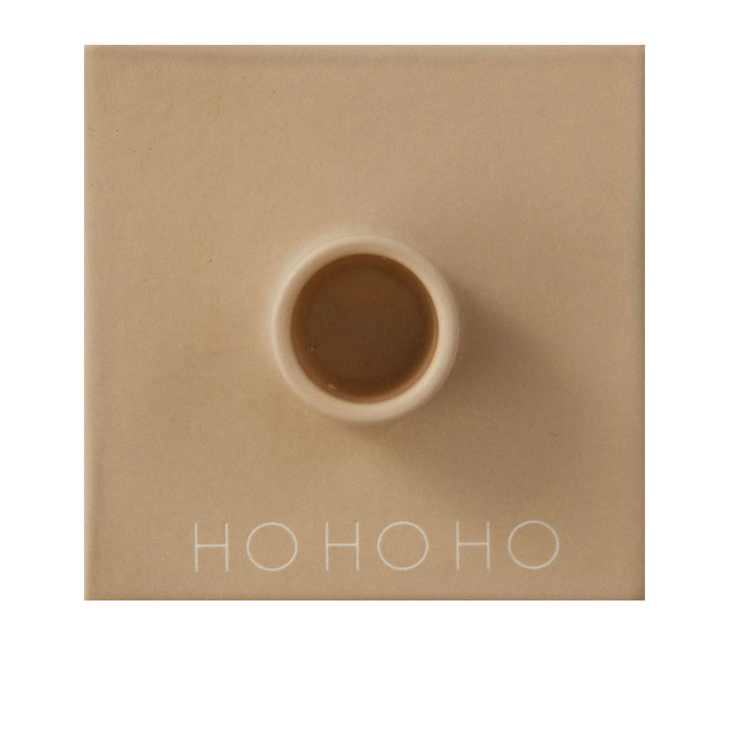 Design Letters Christmas Candle Holding Hoho, Beige