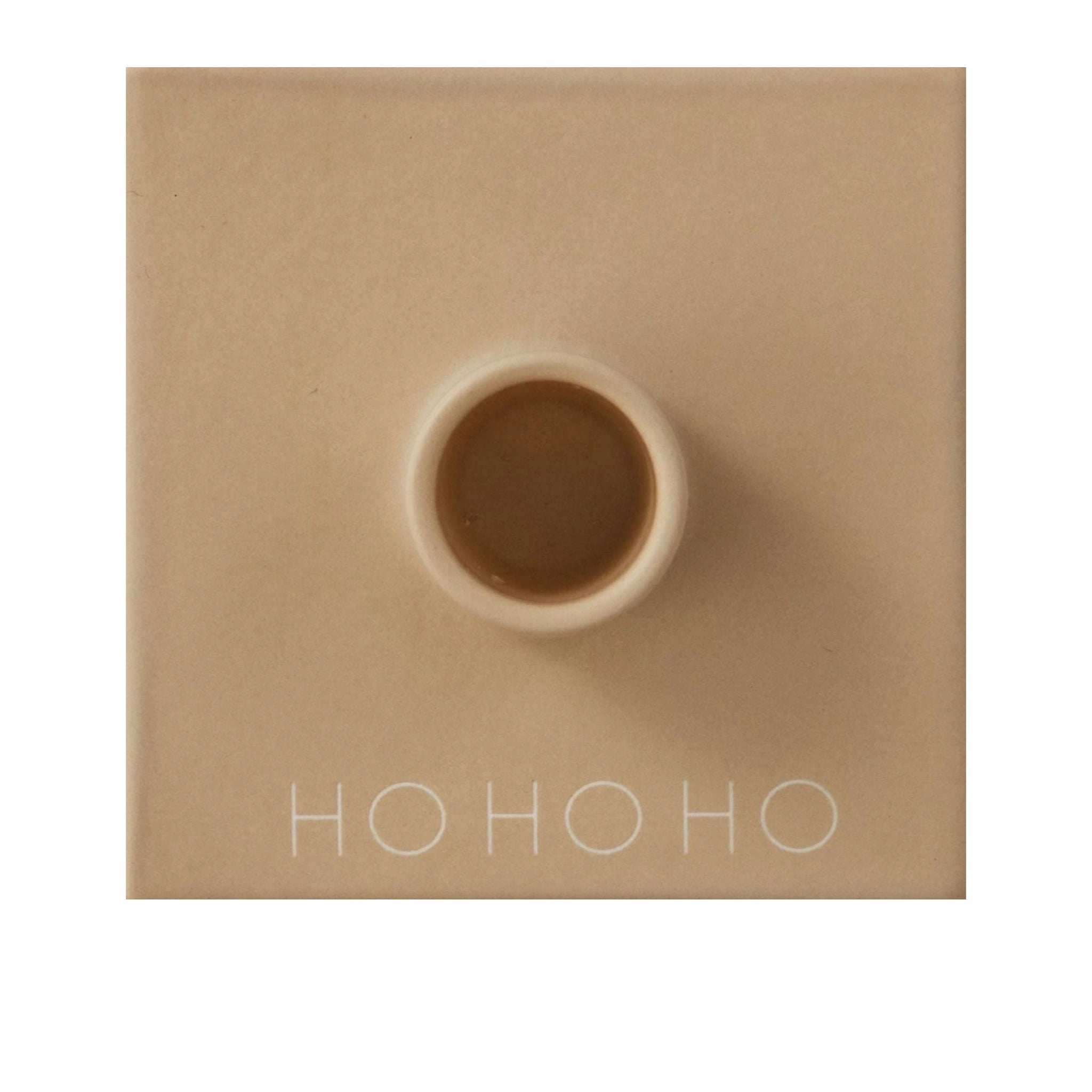 Design Letters Christmas Candle Holding Hoho, Beige