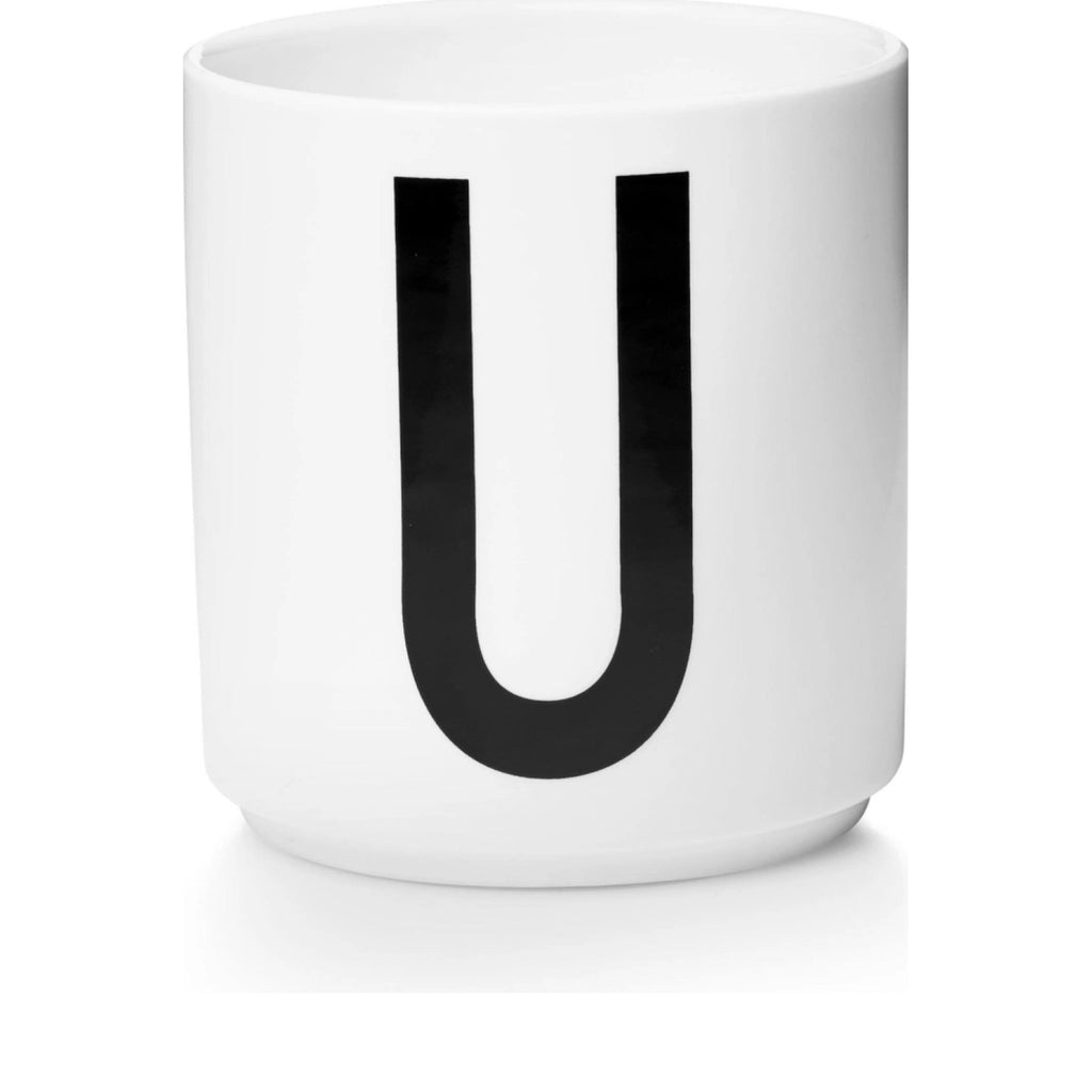 Design Letters Personal Porcelain Mug A-Z, White, U