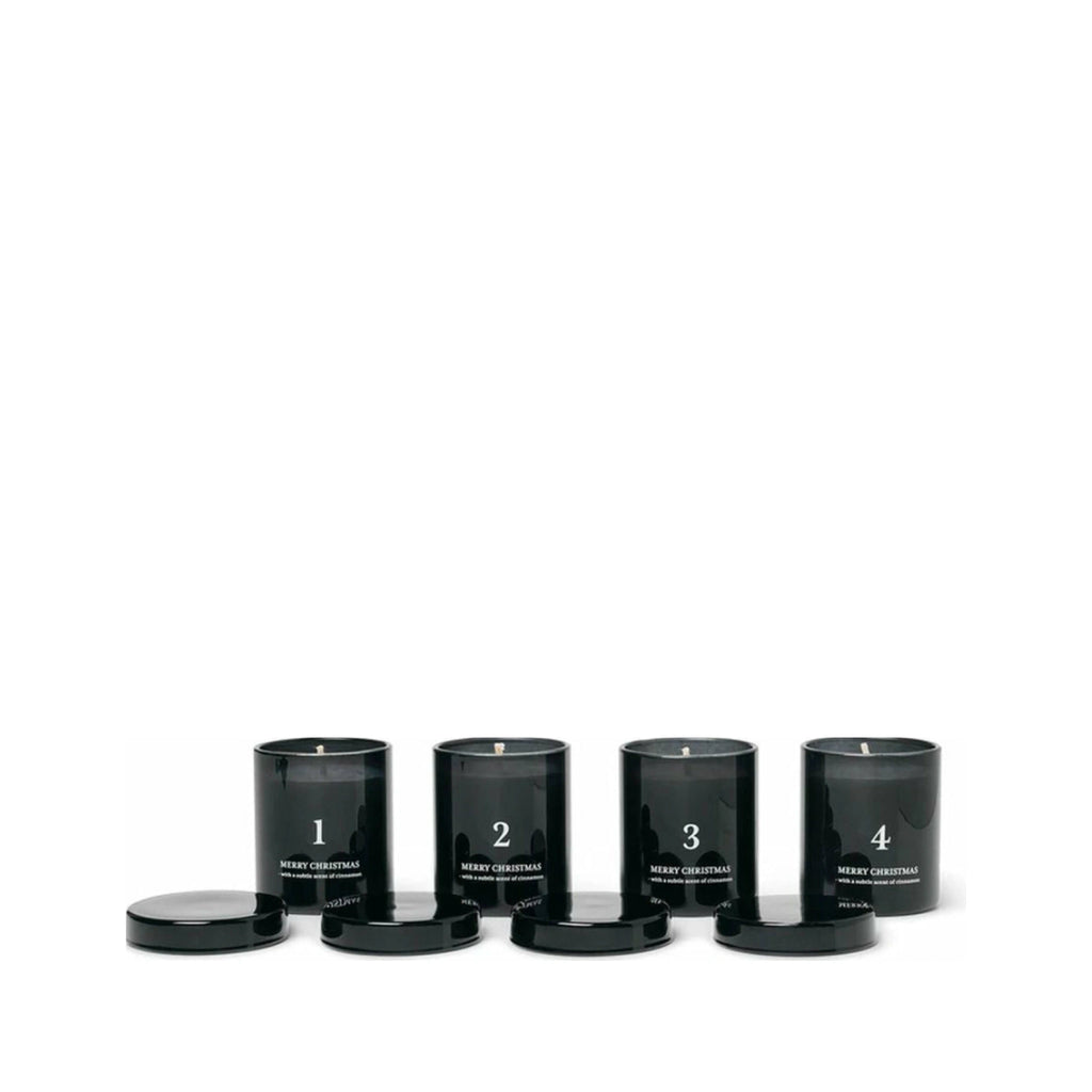 Ferm Living Scented Advent Scented Candles Set Of 4, Black