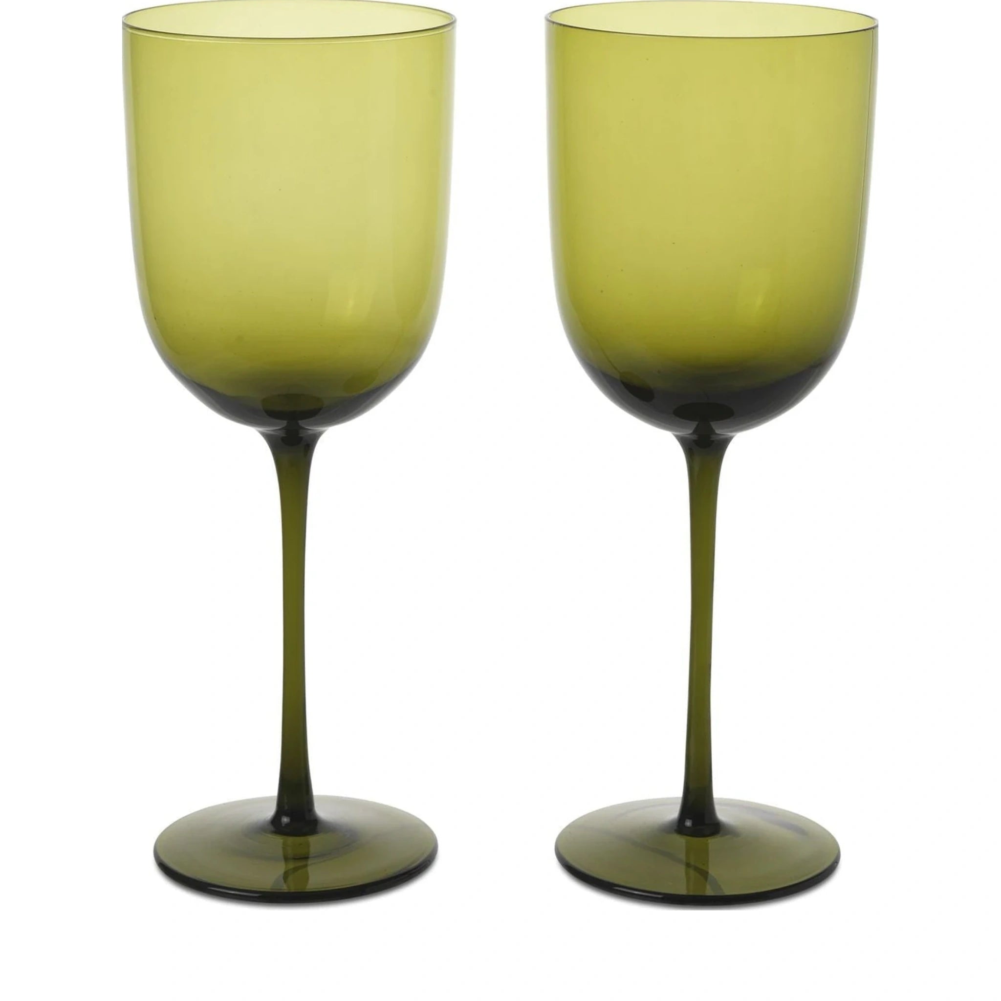 Ferm Living Host Red Wine Glasses 36 Cl Set Of 2, Moss Green