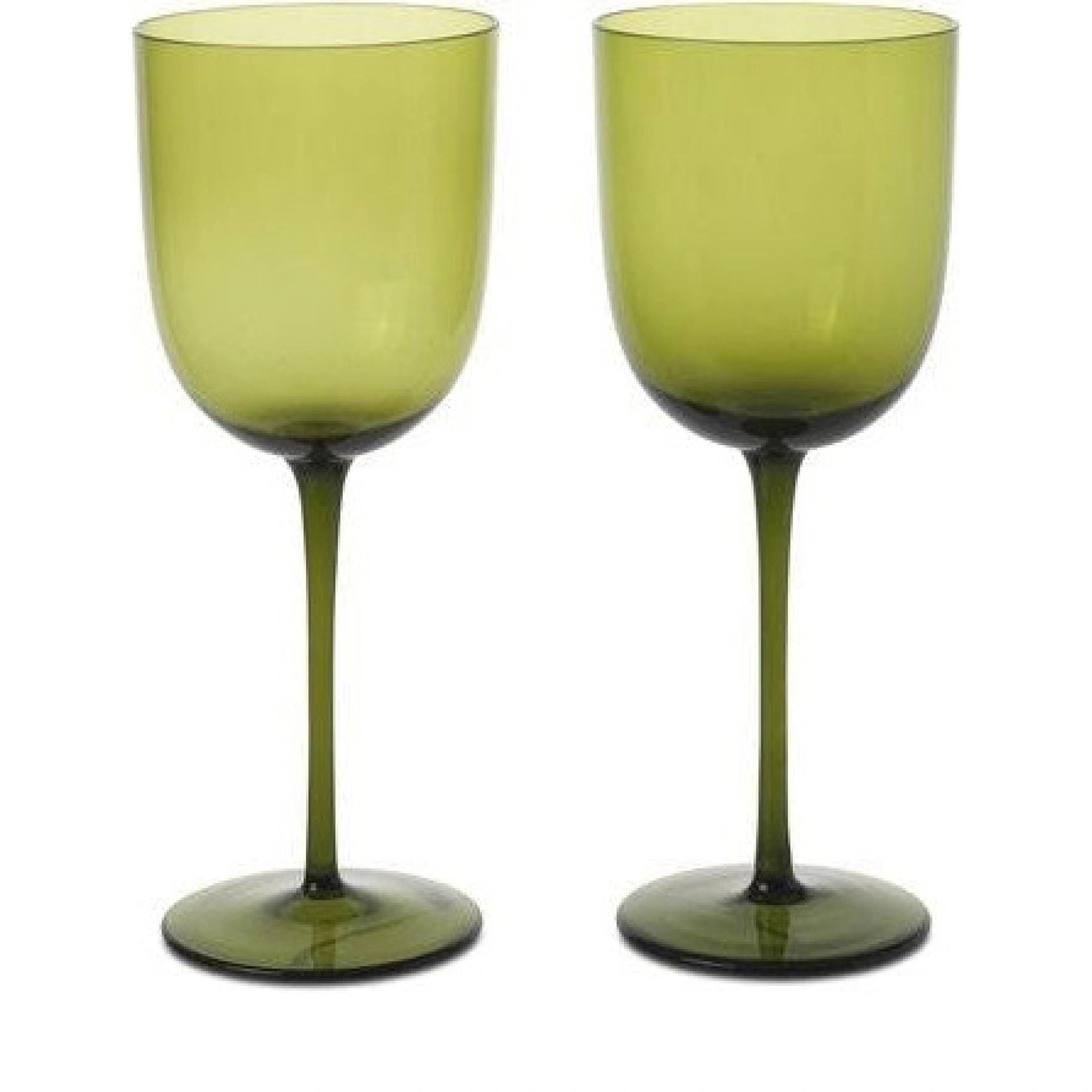 Ferm Living Host White Wine Glasses 30 Cl Set Of 2, Moss Green