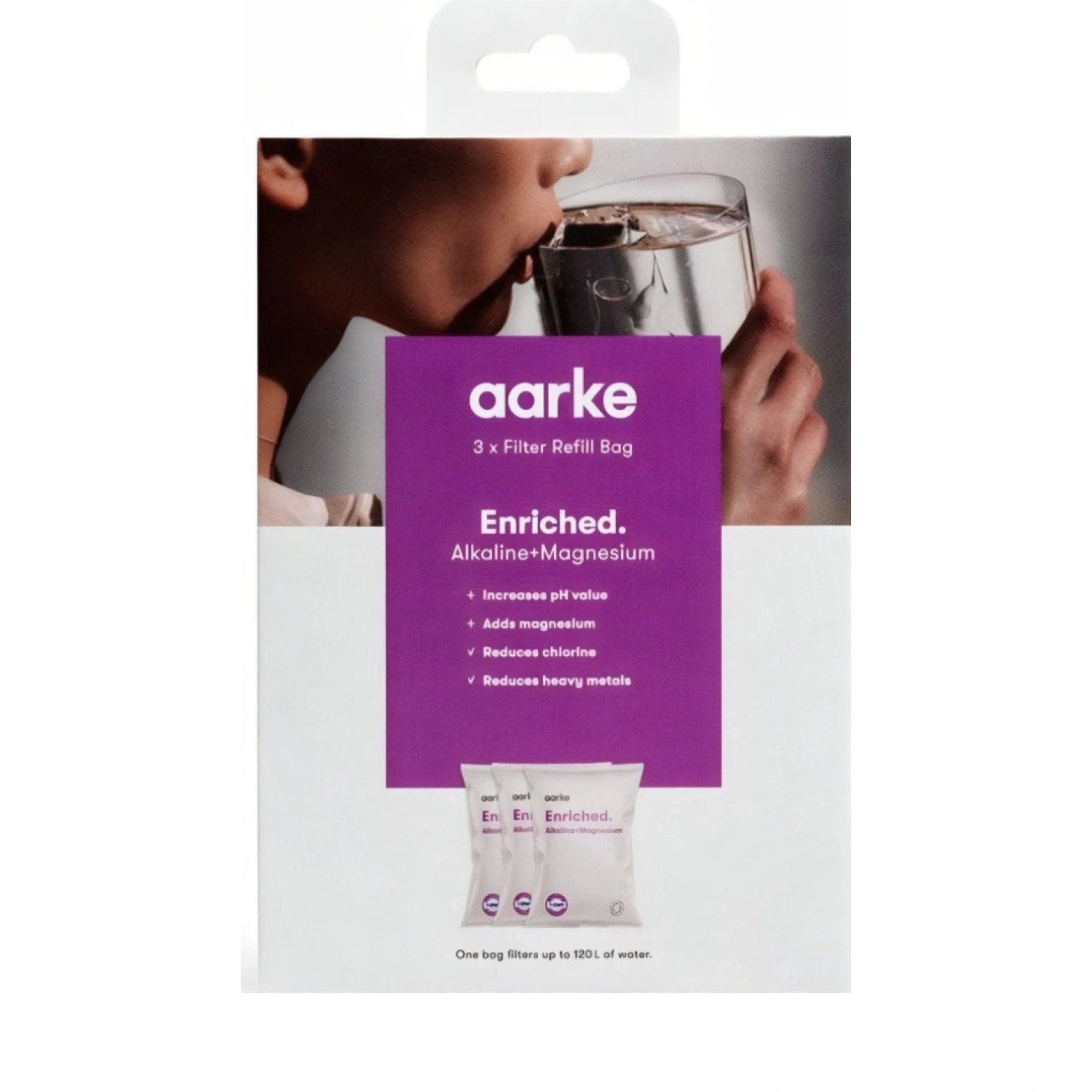 Aarke Enriched Filter Granules Refill 3-pack: Purify Water, Add Magnesium