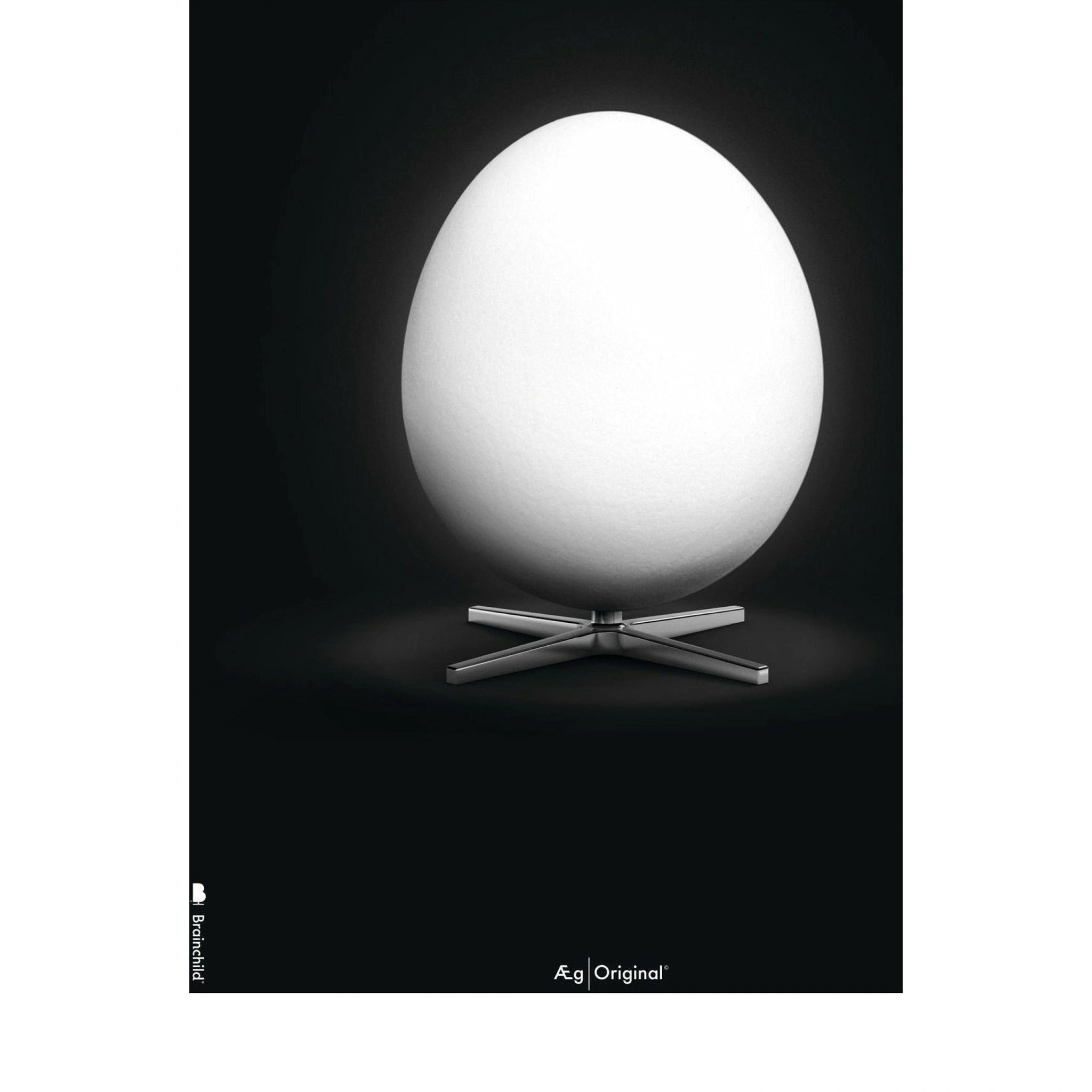 Brainchild egg classic poster without frame 50X70 cm, black background