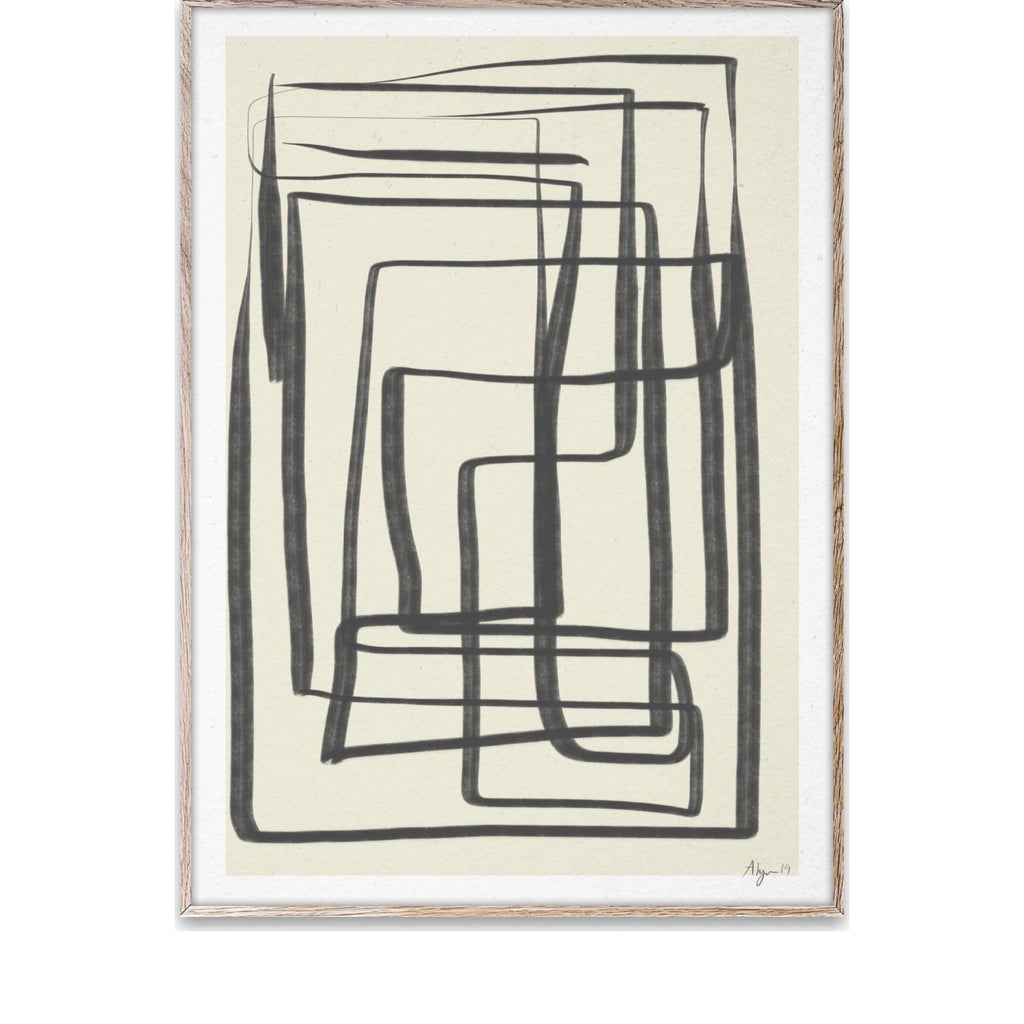 Paper Collective Different Ways Black I Poster, 50x70 Cm