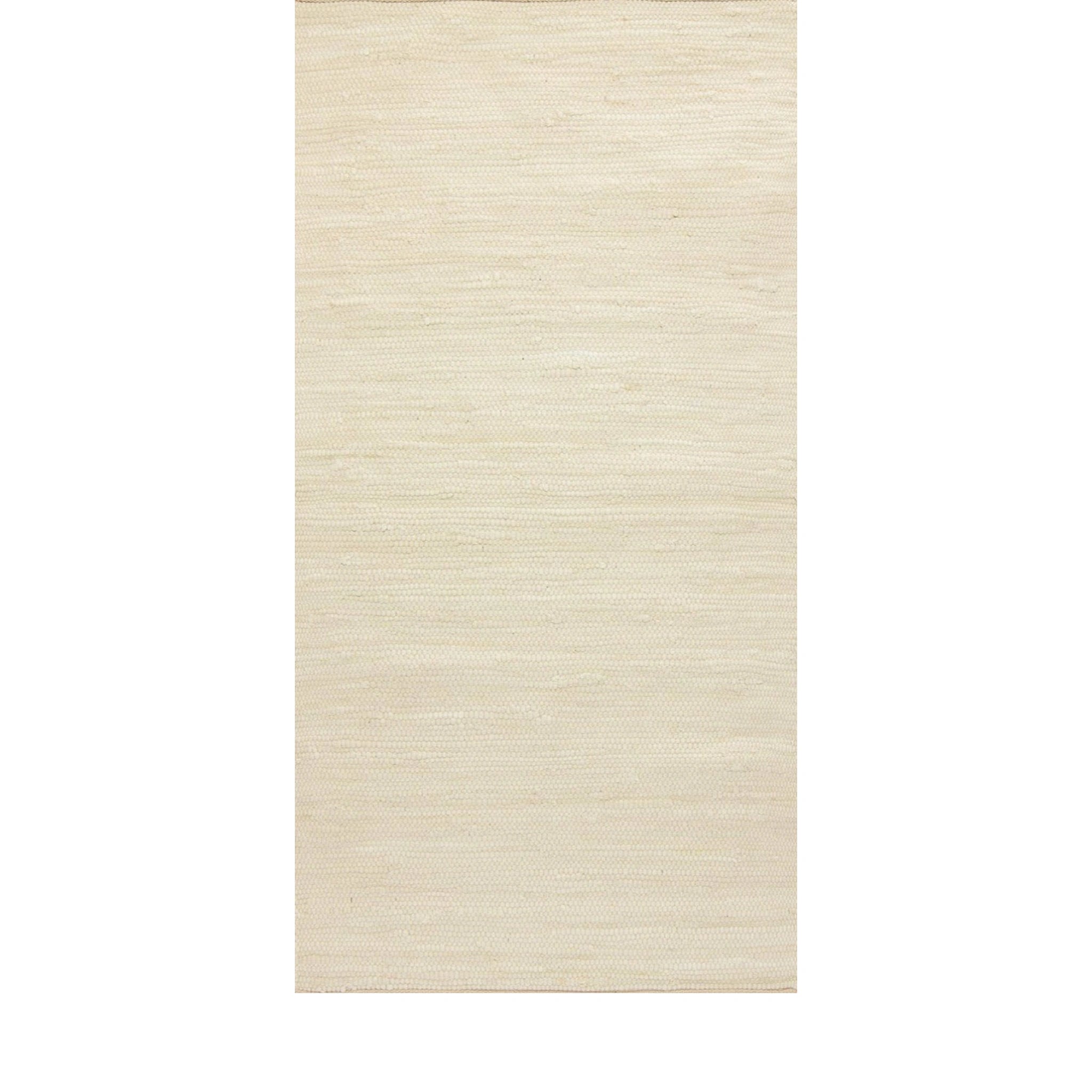 Rug Solid Cotton Carpet Desert White, 65 X 135 Cm