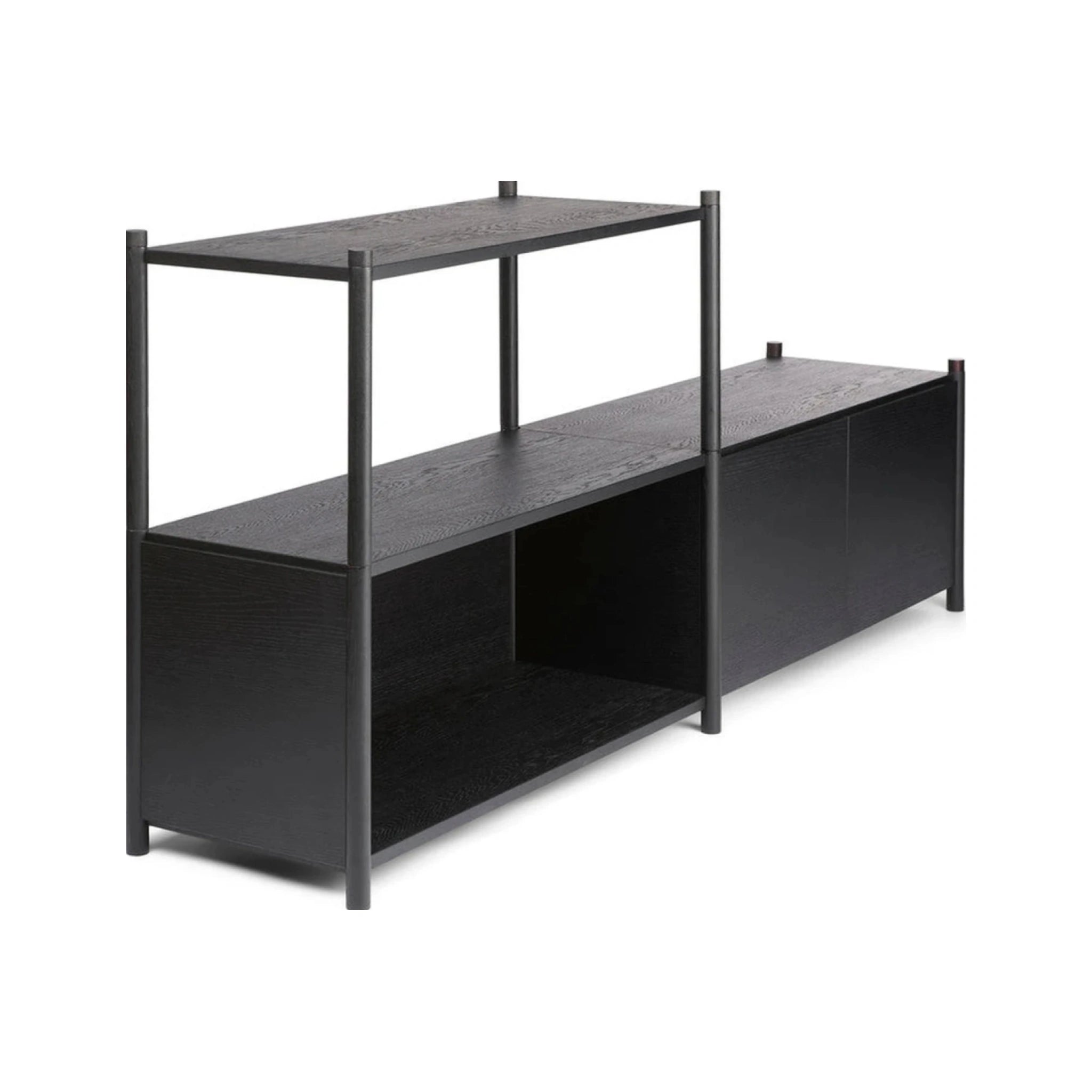 Gejst Sceene Shelf D 93 Cm – Modular Black Oak Bookcase (3 Modules)