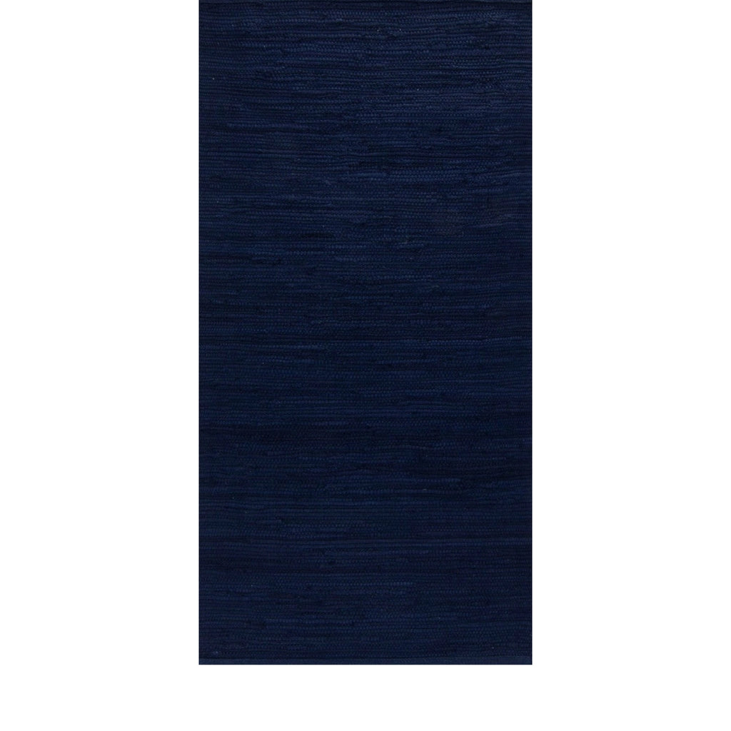 Rug Solid Cotton Rug Deep Ocean Blue, 170 X 240 Cm