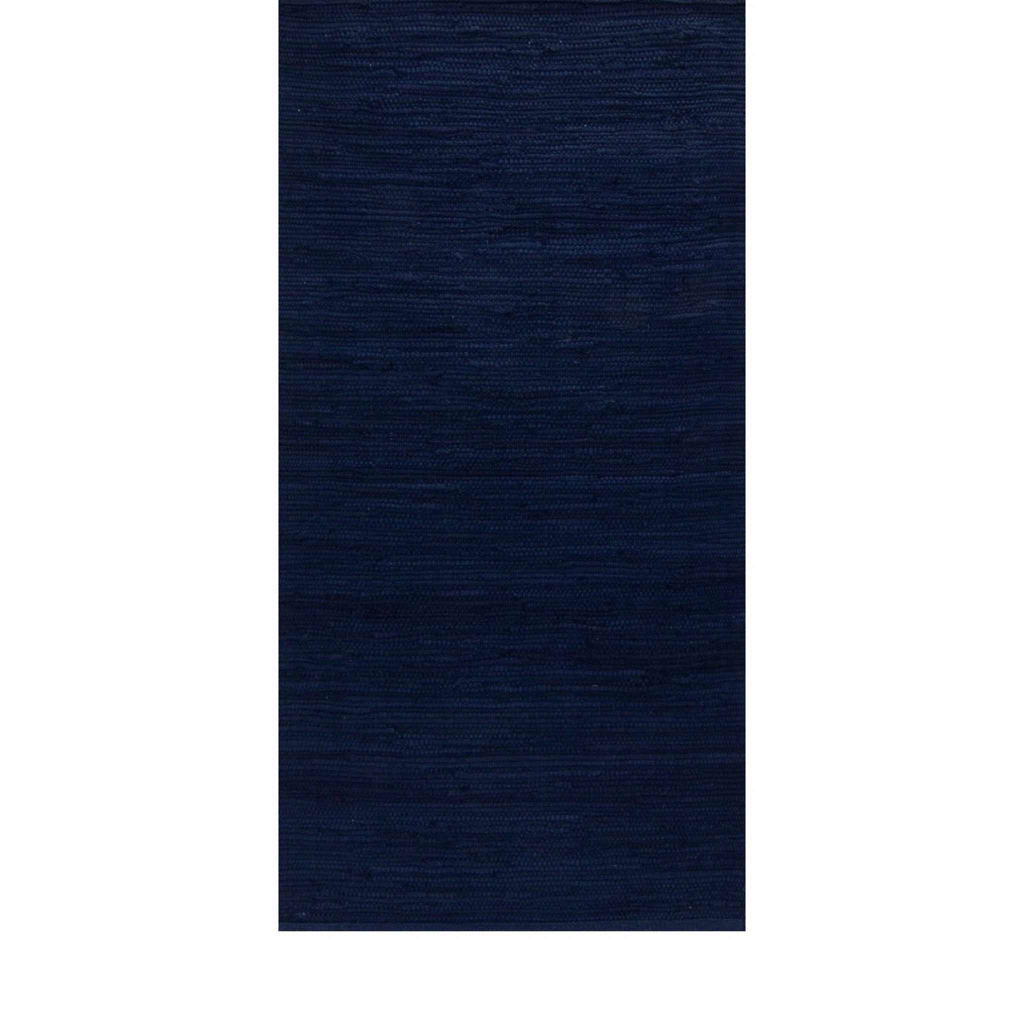 Rug Solid Cotton Rug Deep Ocean Blue, 170 X 240 Cm