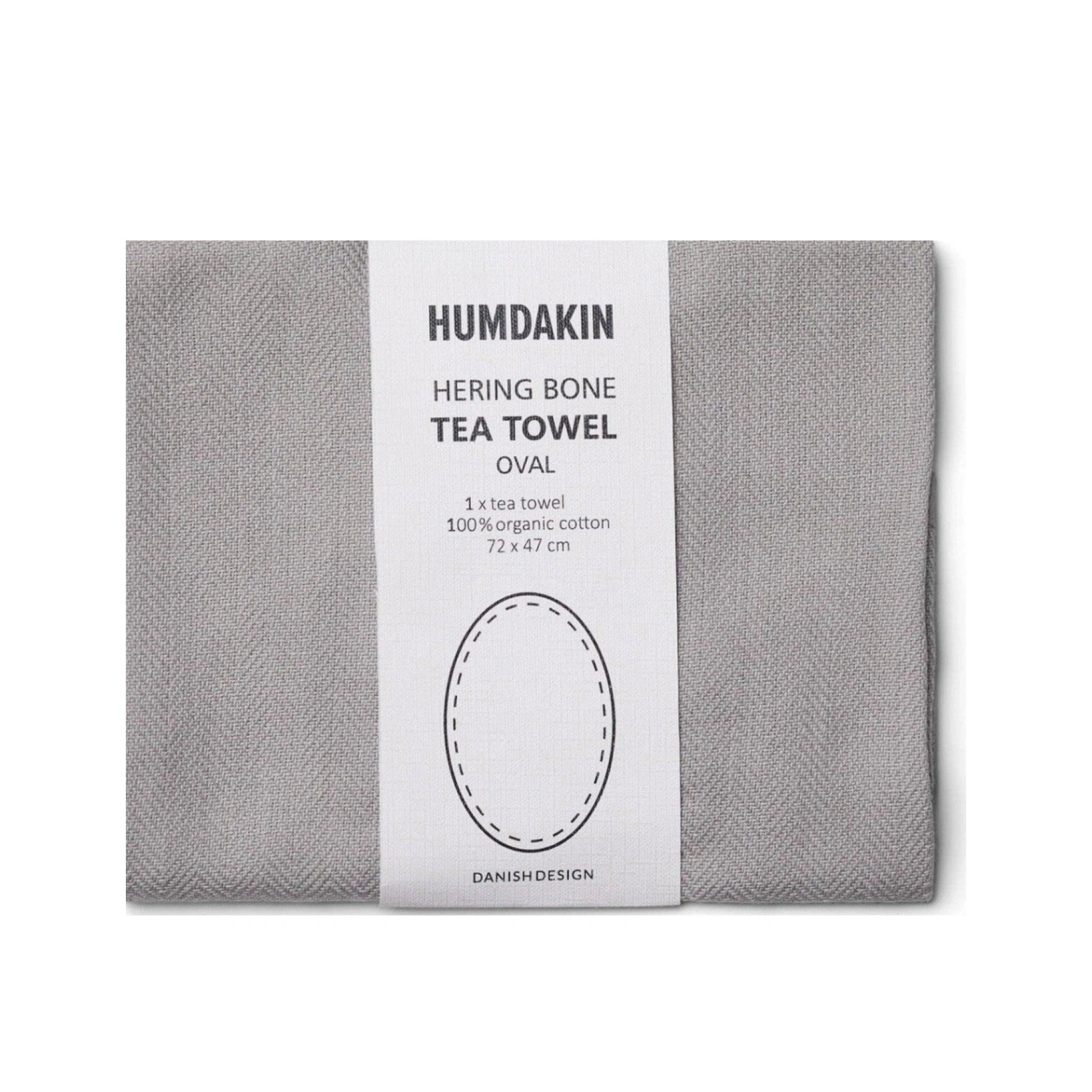 Humdakin Herring Bone Oval Towel, Stone