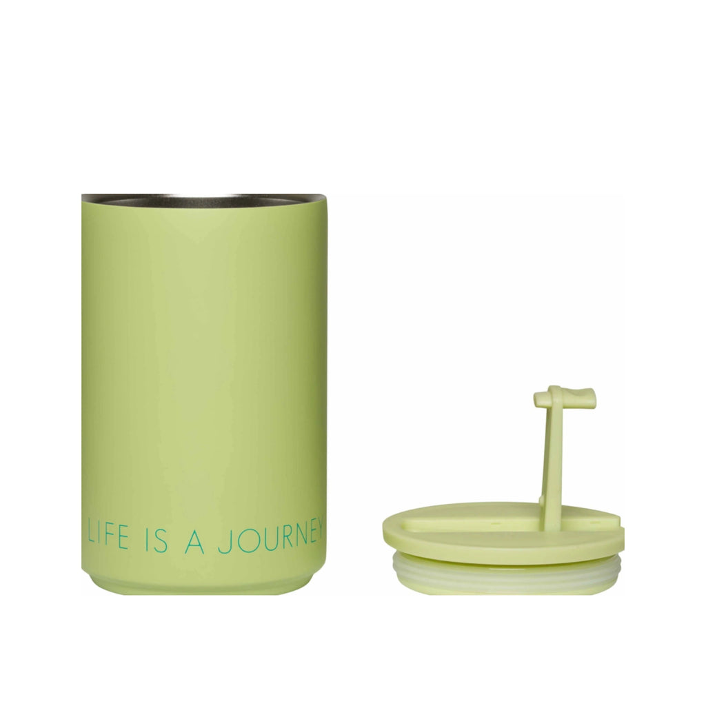 Design Letters Insulated Cup Life is a Journey, Light Green
