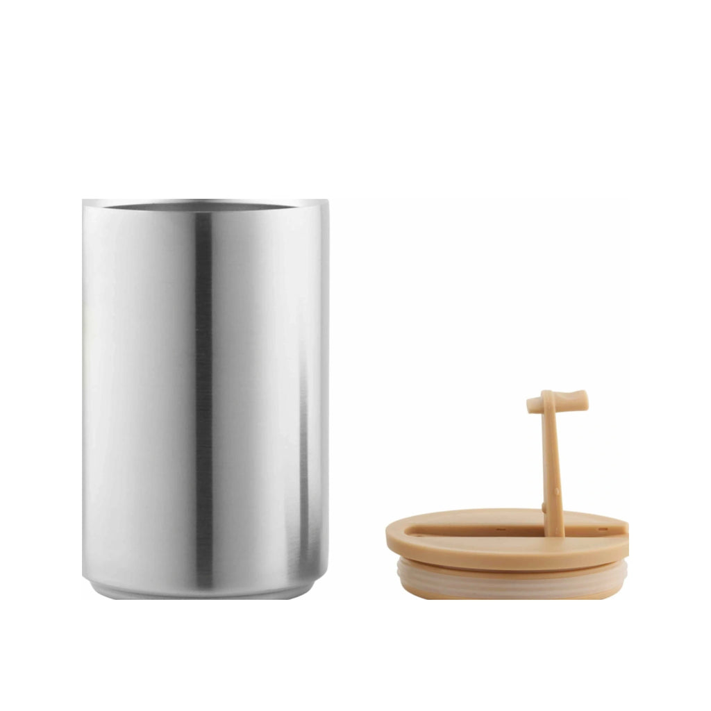 Design Letters insulated cup steel, beige