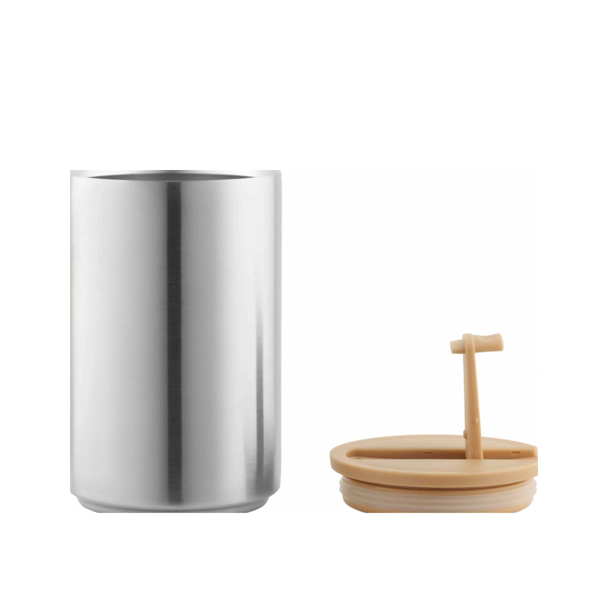 Design Letters insulated cup steel, beige