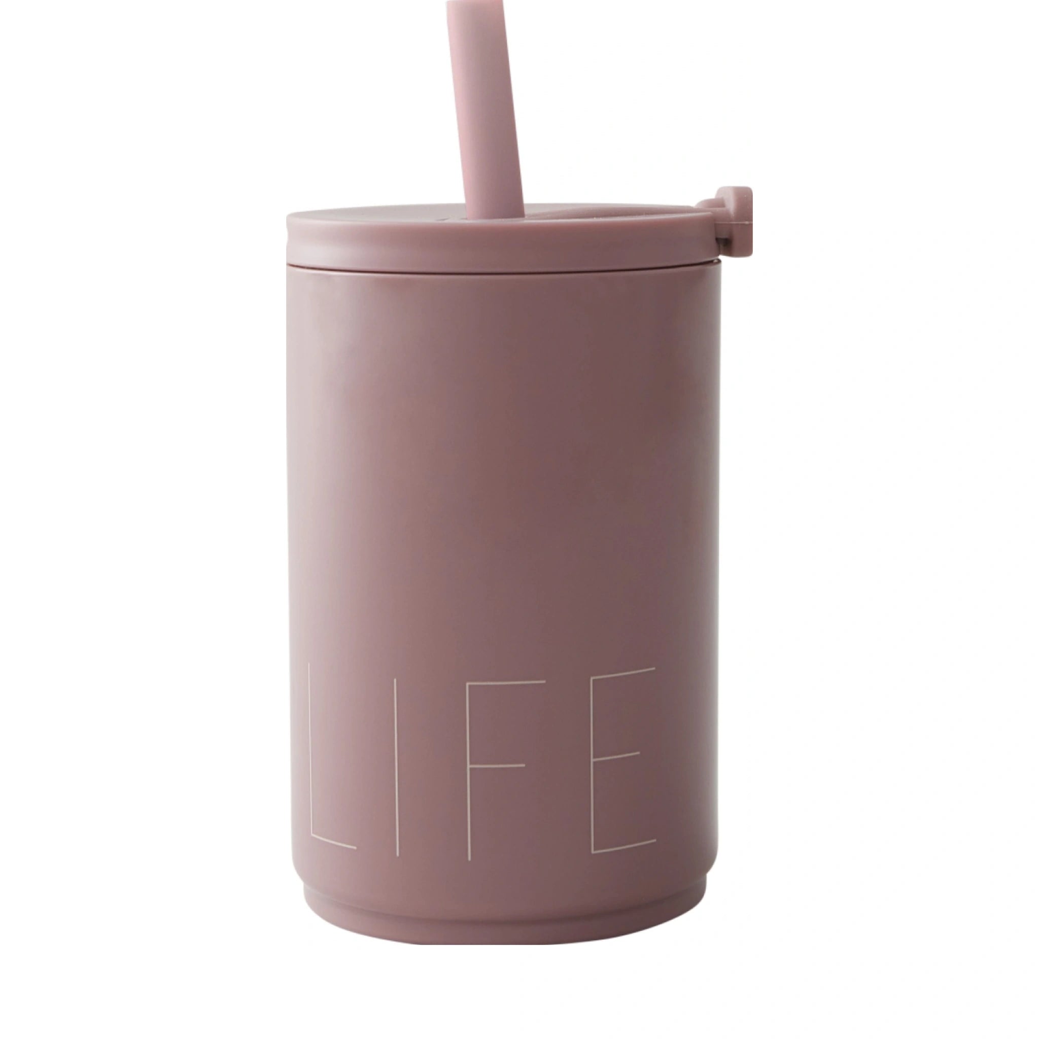 Design Letters Travel Straw Mug Life 330 ml, Ash Rose