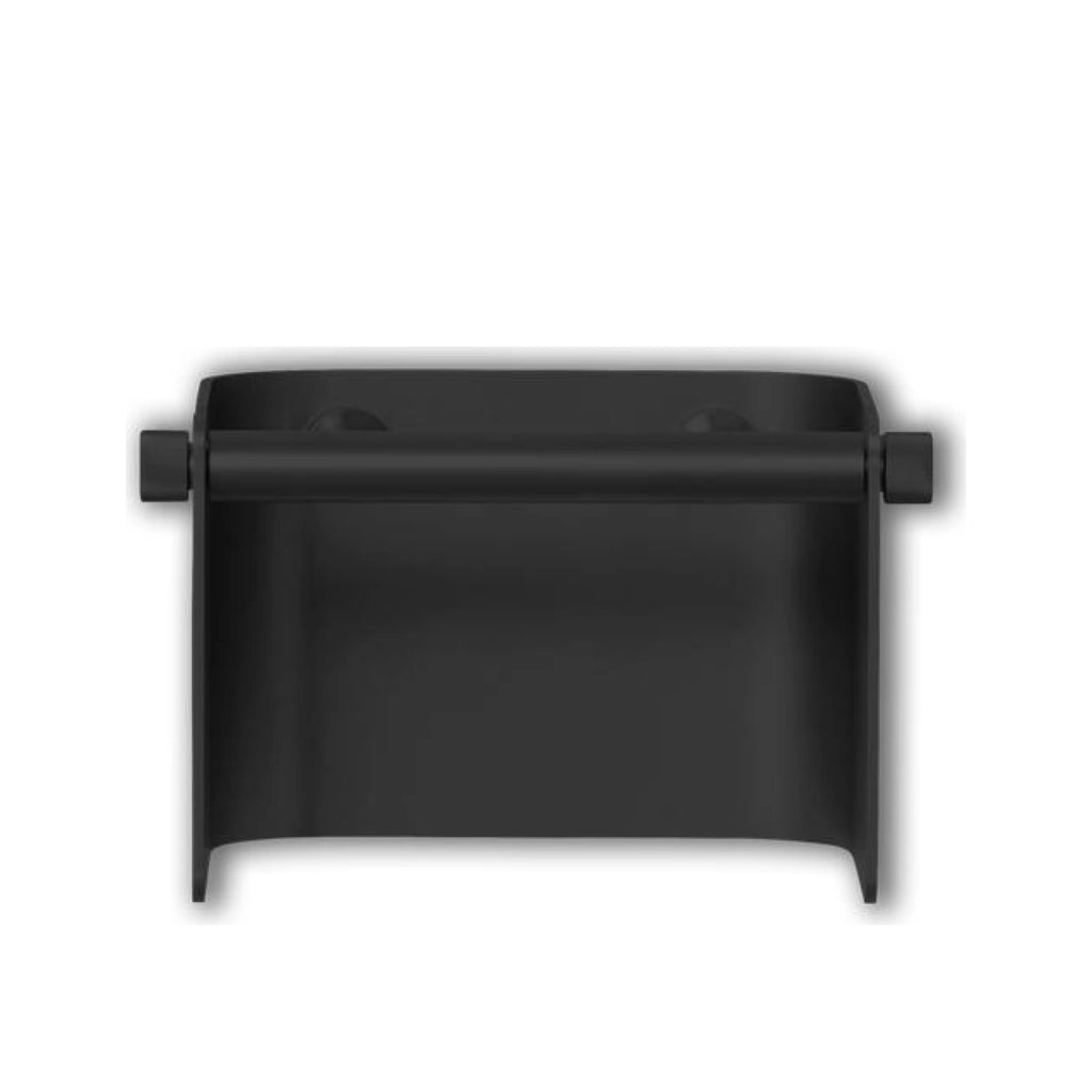 Form & Refine Arc Wall-mounted Toilet Roll Holder — Black Steel, Knurled
