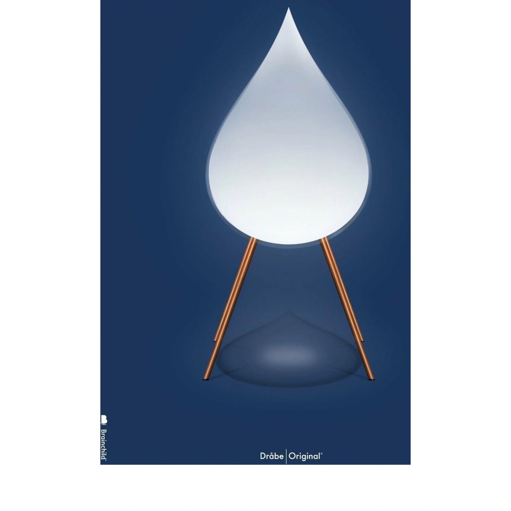 Brainchild Drop Classic Poster Without Frame A5, Dark Blue Background