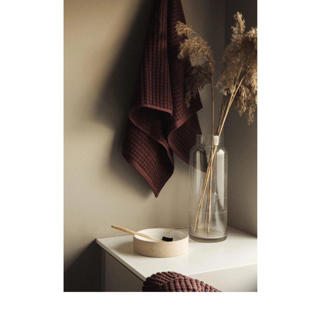 Juna Check Washcloth Chocolate, 30x30 Cm