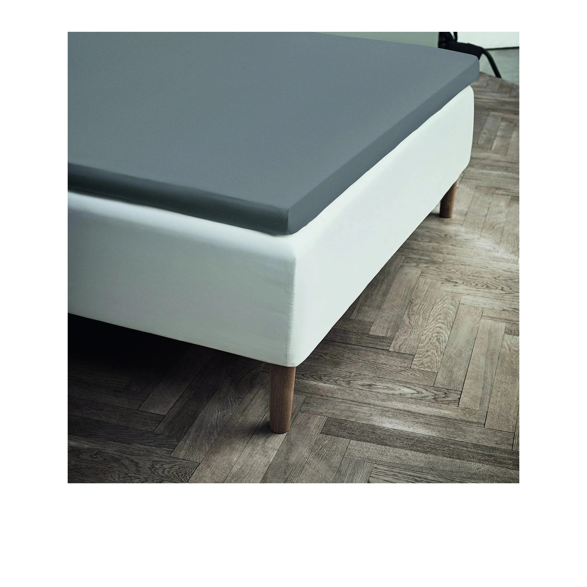 Juna Percale envelope sheet grey, 90x200 cm