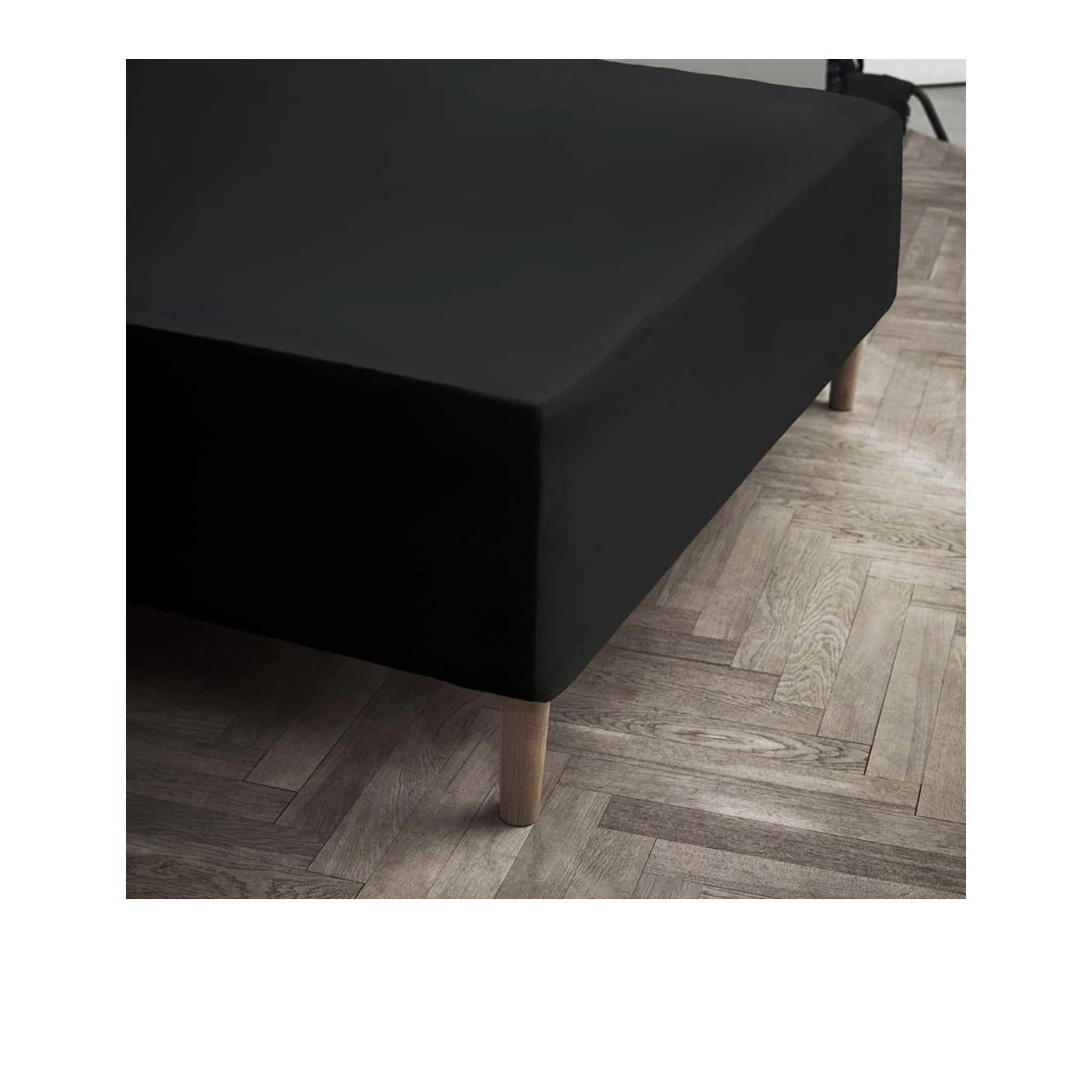 Juna Jersey Stretch Sheet Black, 140x45x200 Cm