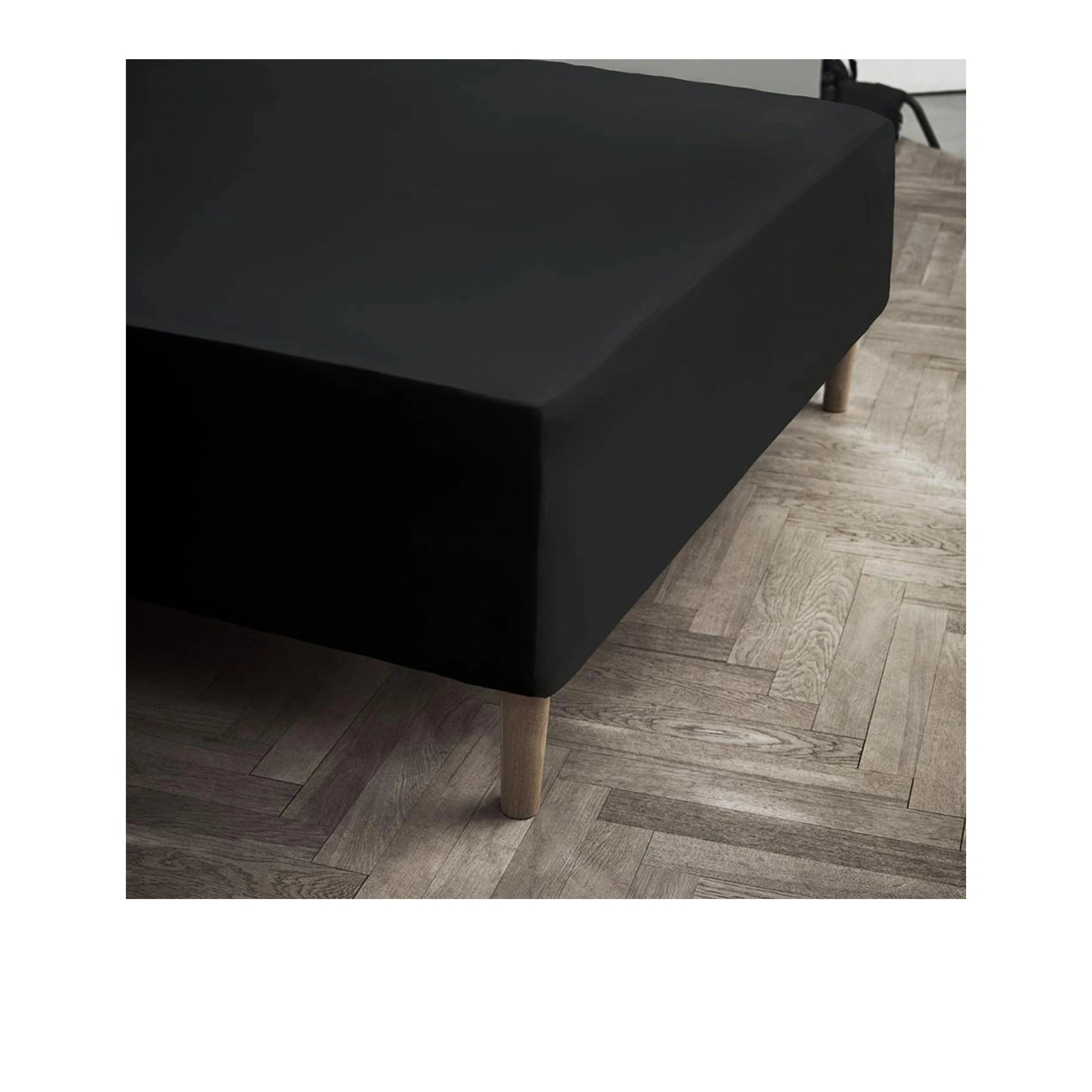 Juna Jersey Stretch Sheet Black, 140x45x200 Cm