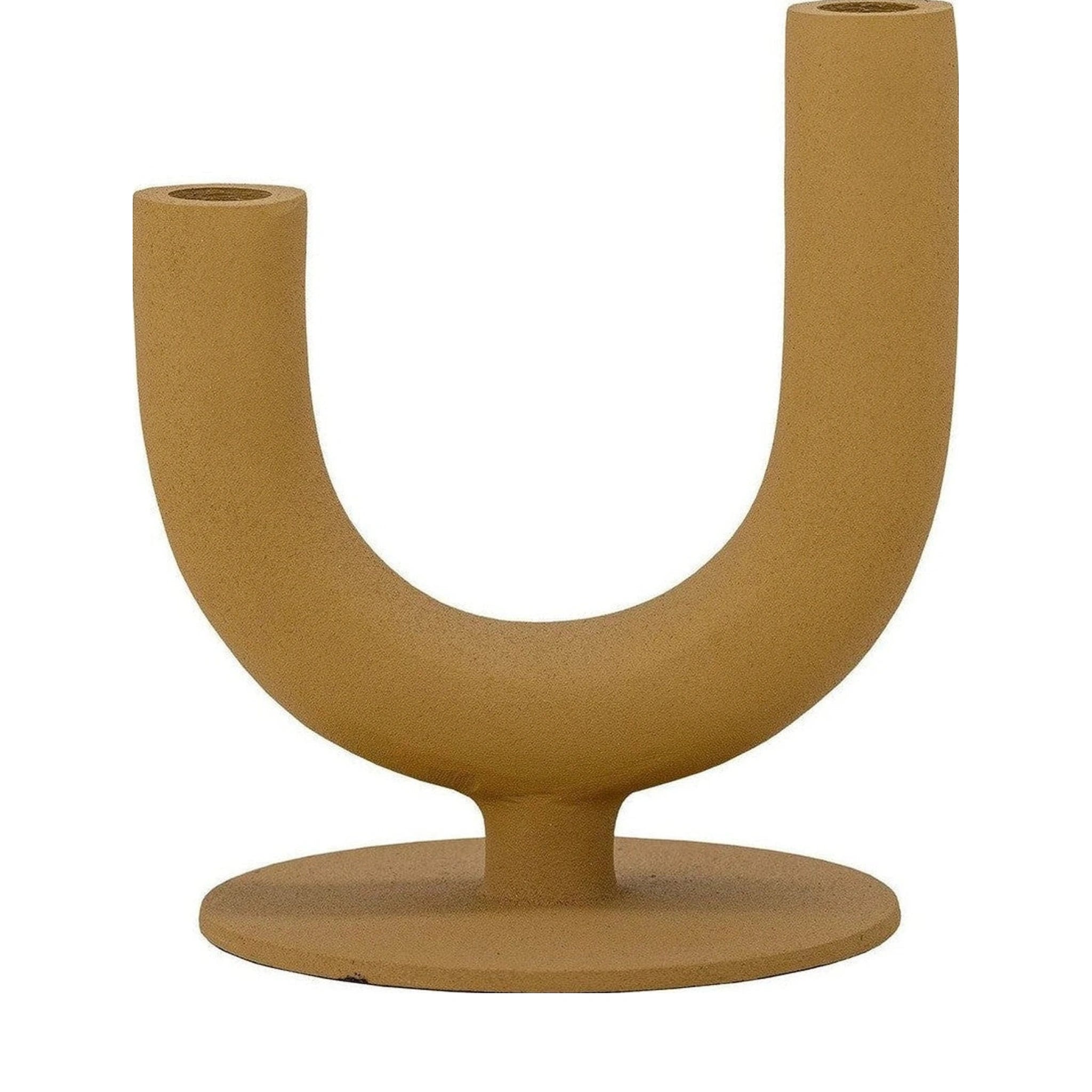 Bloomingville Deena Candle Holder, Yellow, Aluminum