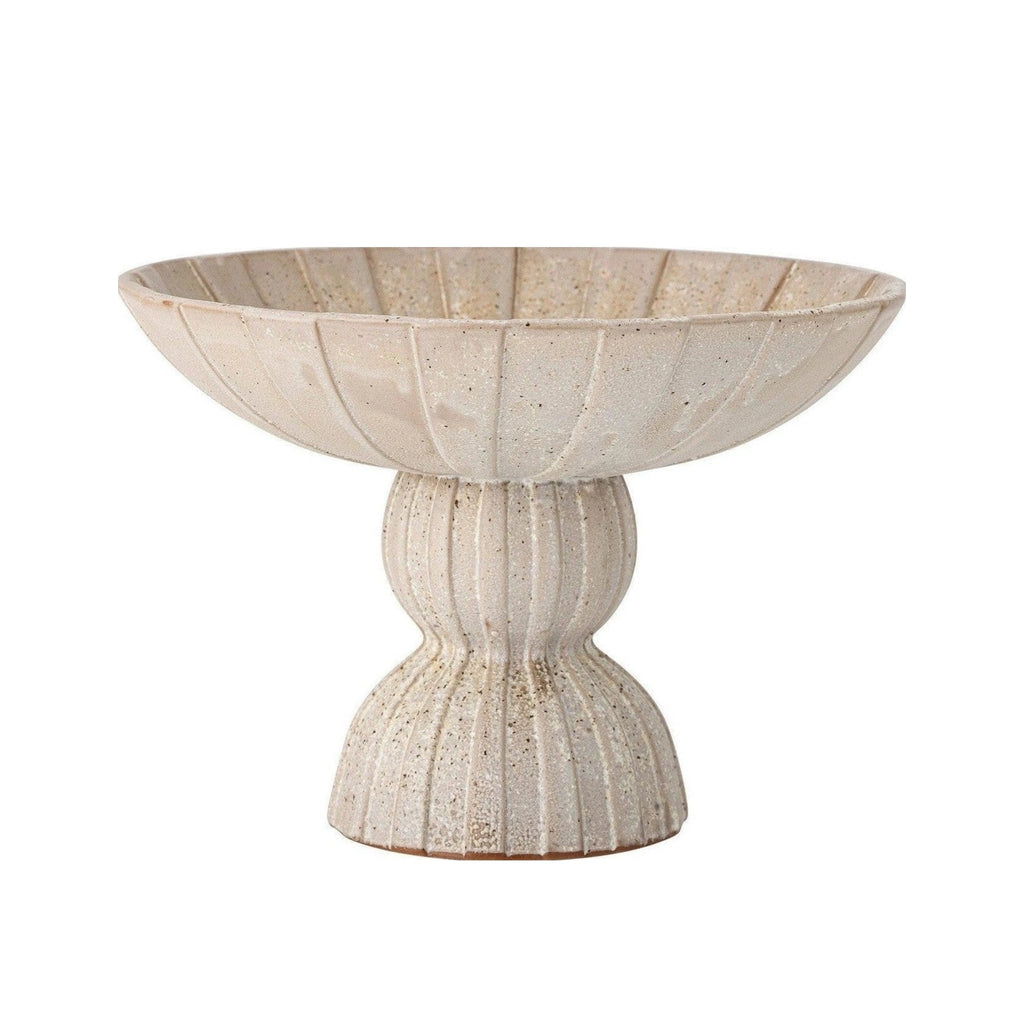 Bloomingville Satya Pedestal Bowl, Nature, Stoneware