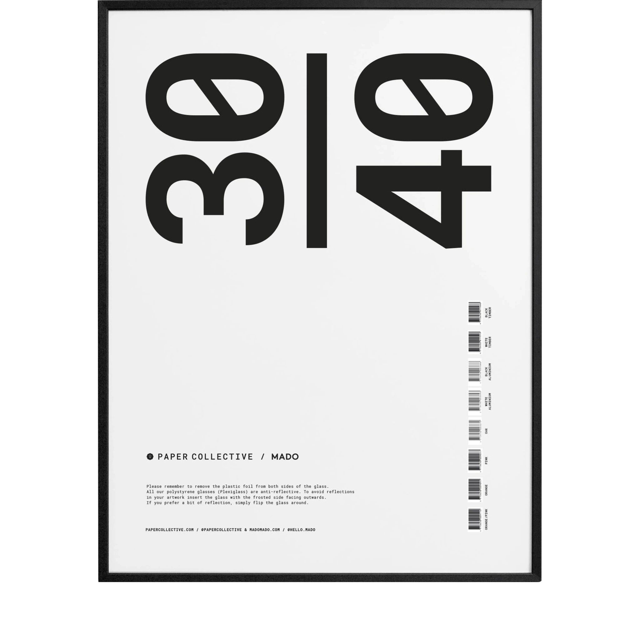 Paper Collective Frame Wood With Acrylic Glass 30x40 Cm, Black