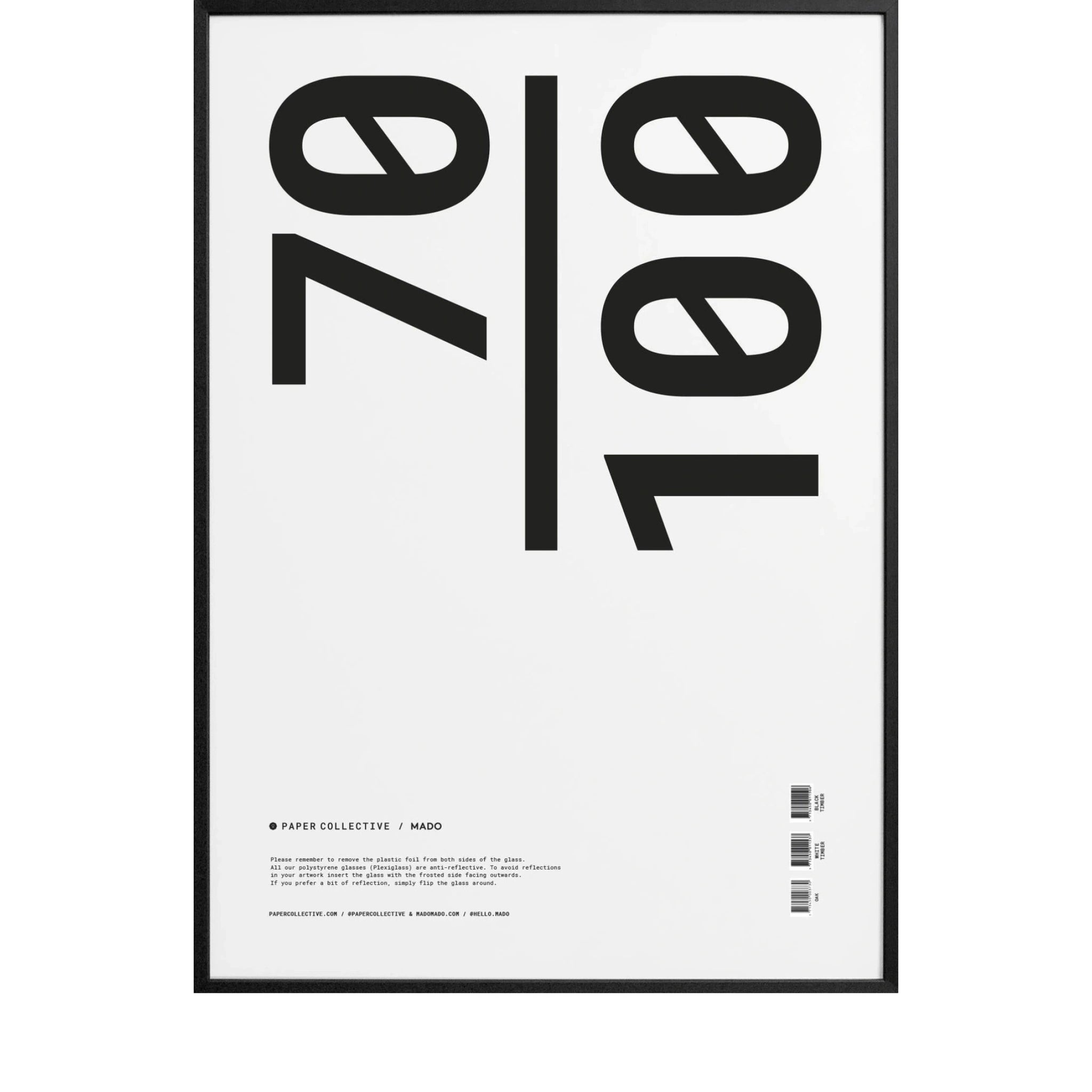 Paper Collective Frame Wood With Acrylic Glass 70x100 Cm, Black