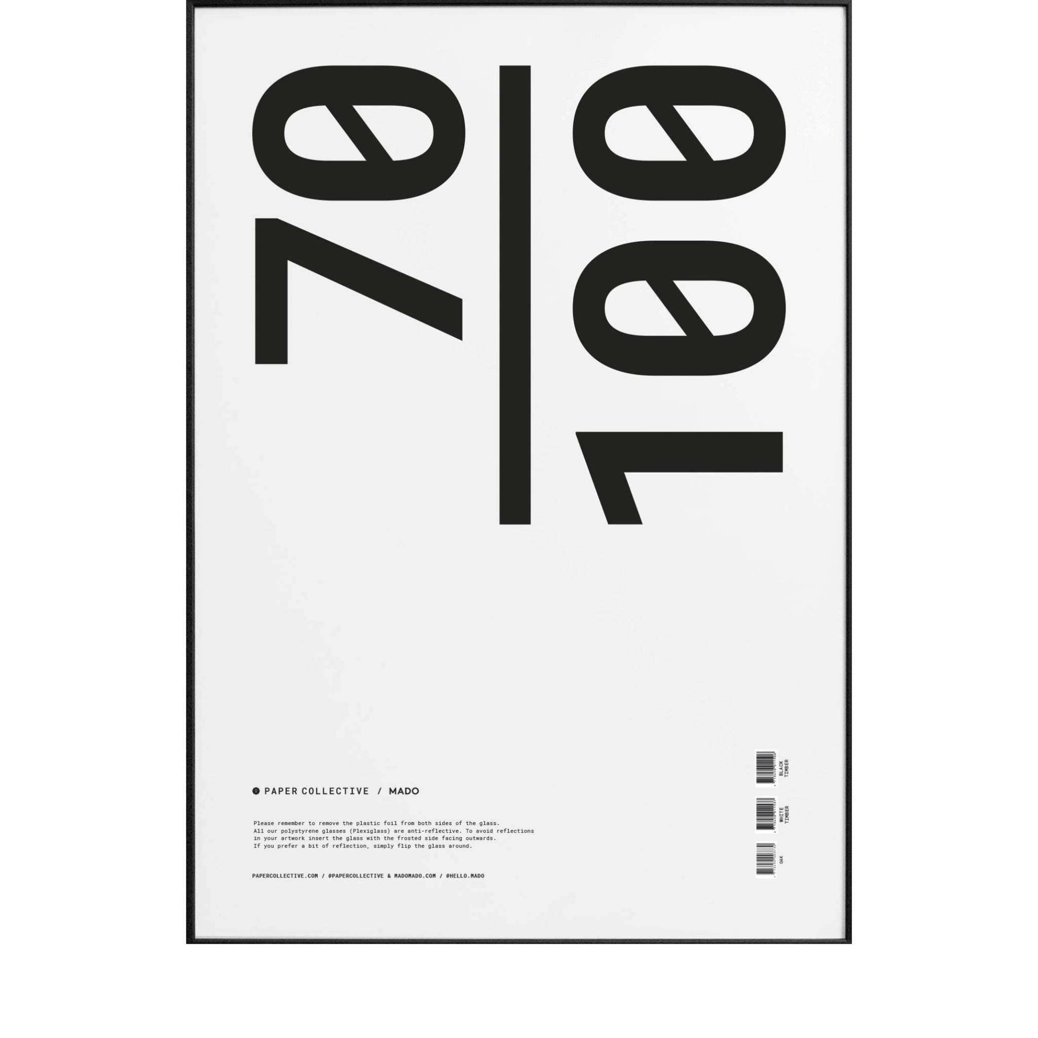 Paper Collective Frame Wood With Acrylic Glass 70x100 Cm, Black