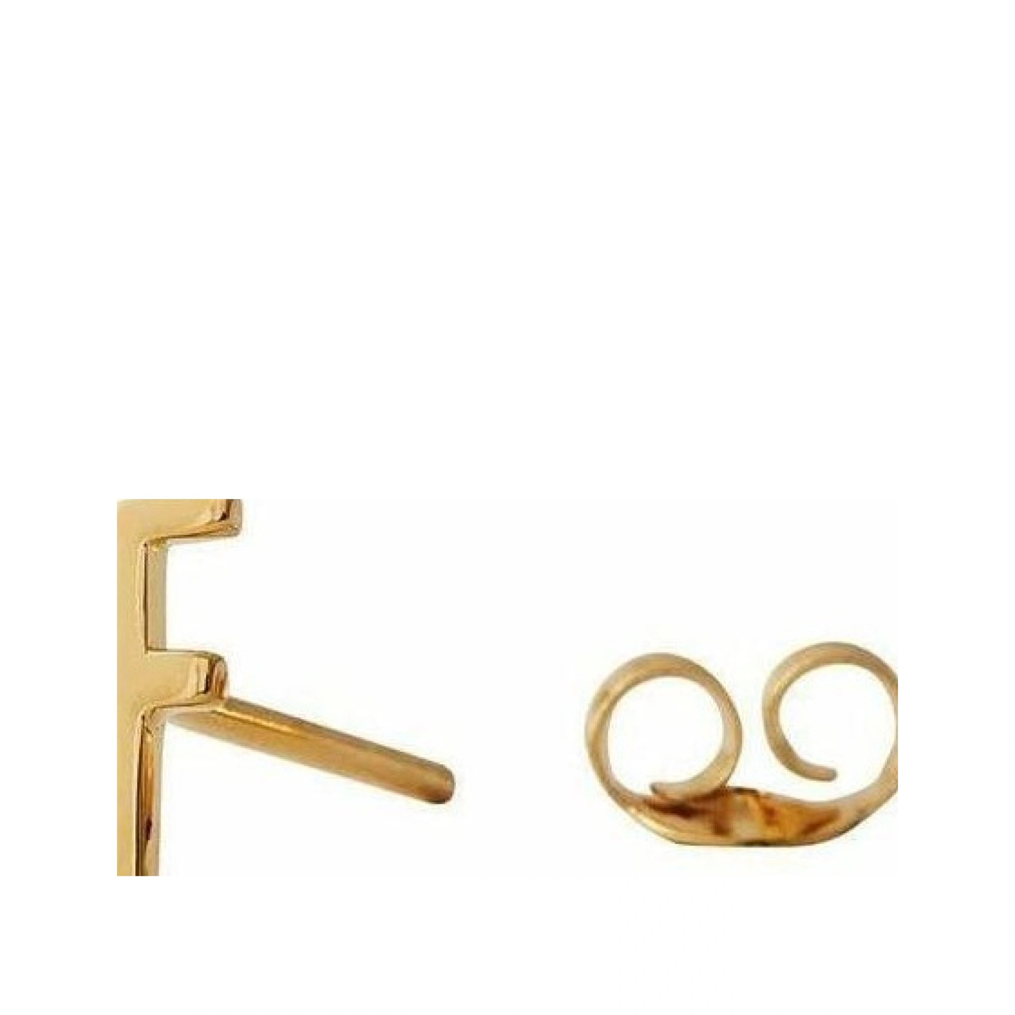 Design Letters Earring with Letter, Gold, F