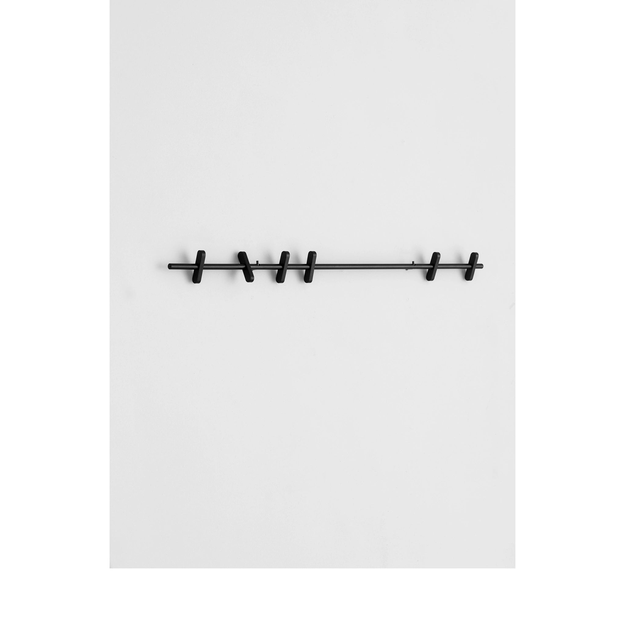 Sleek Black Moebe Hook Bar 70cm - Versatile Steel Coat Rack Solution