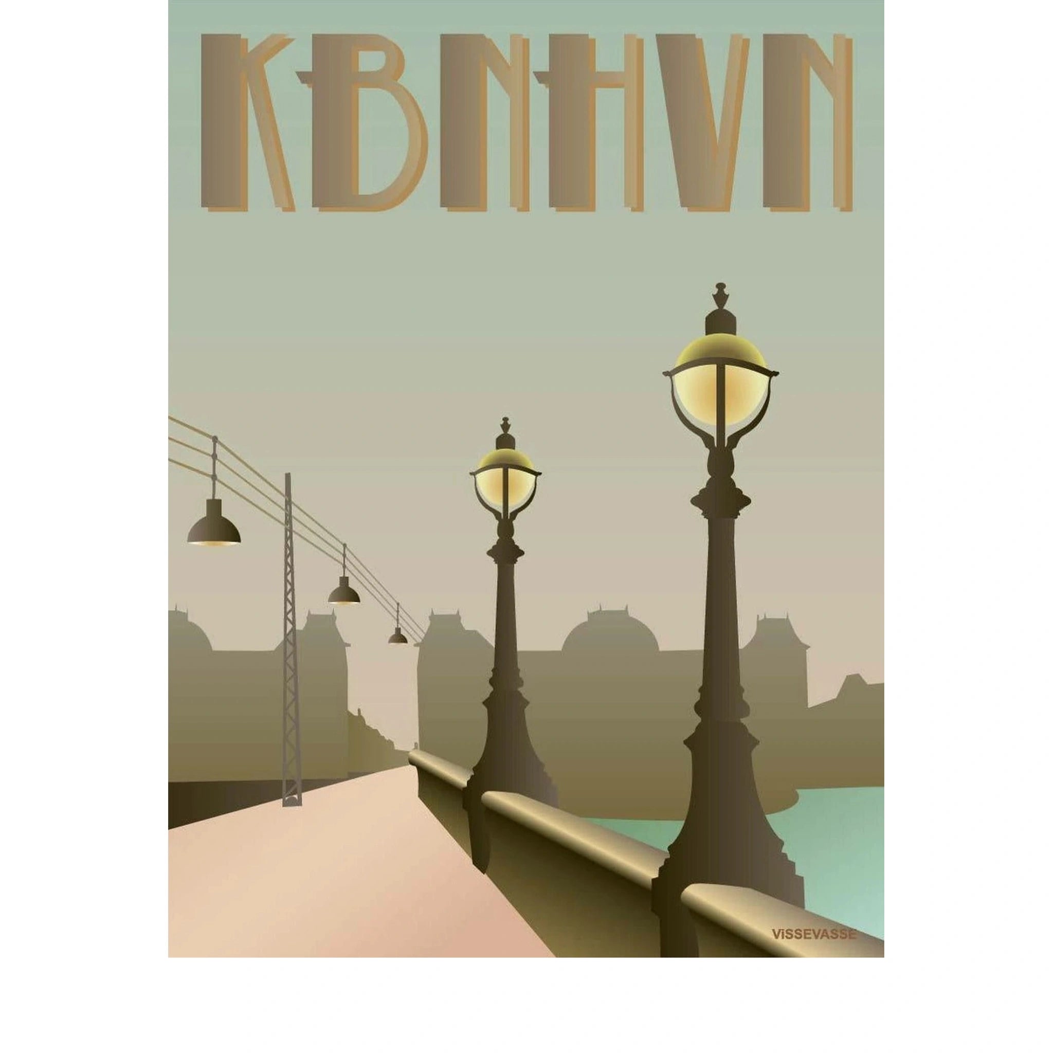 Vissevasse Copenhagen Queen Louises Bridge Poster, 30 X40 Cm