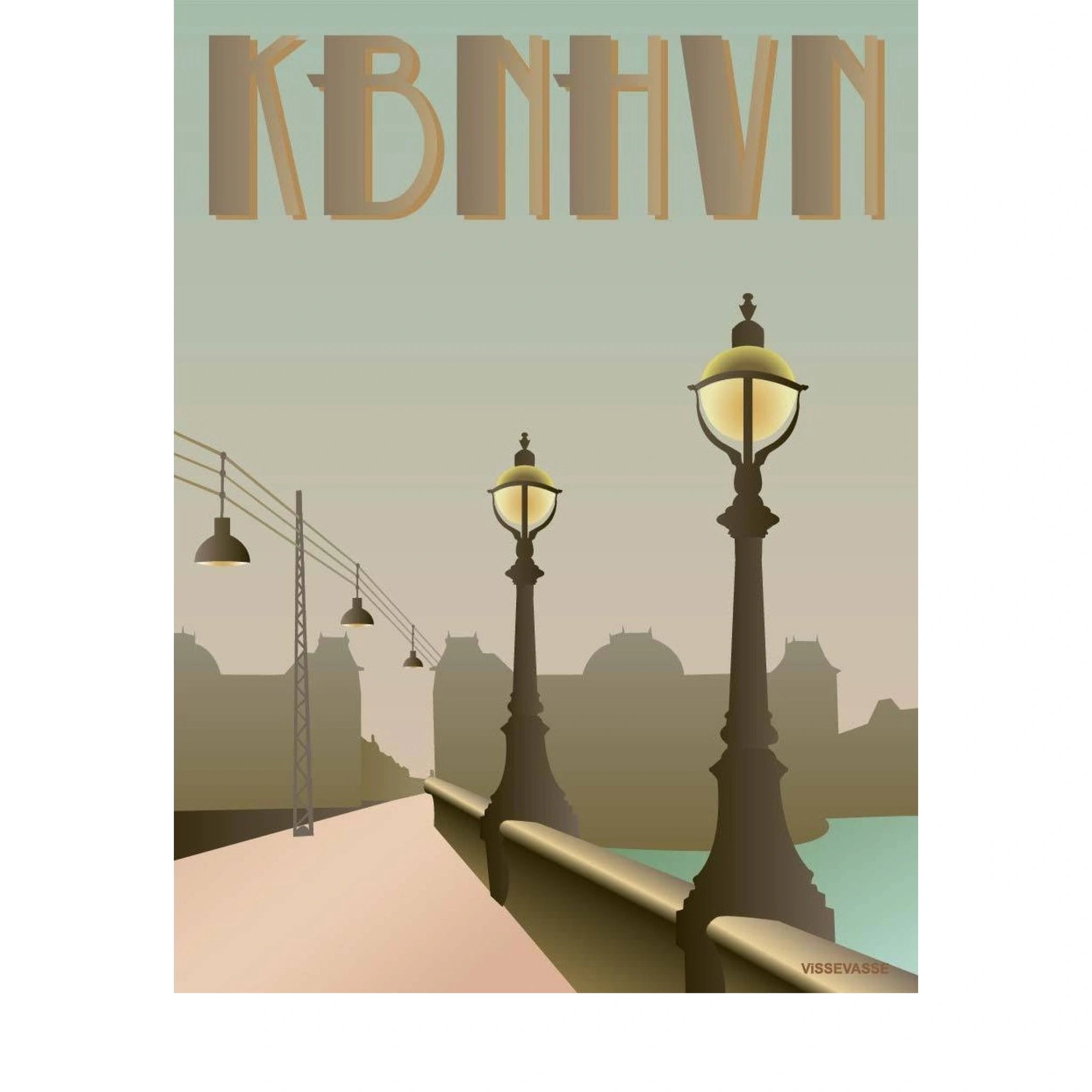 Vissevasse Copenhagen Queen Louises Bridge Poster, 15 X21 Cm