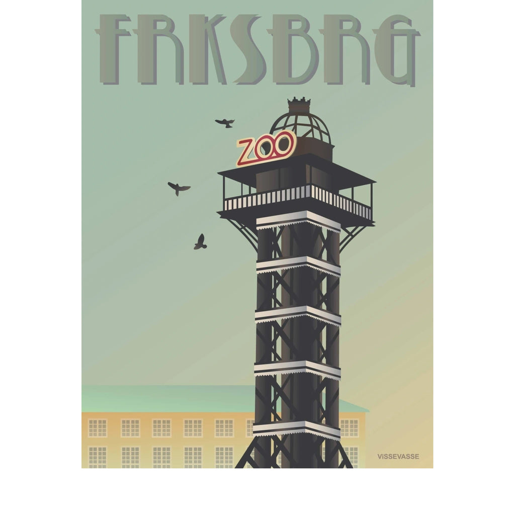 Vissevasse Frederiksberg Zoo Tower Poster, 15 X21 Cm