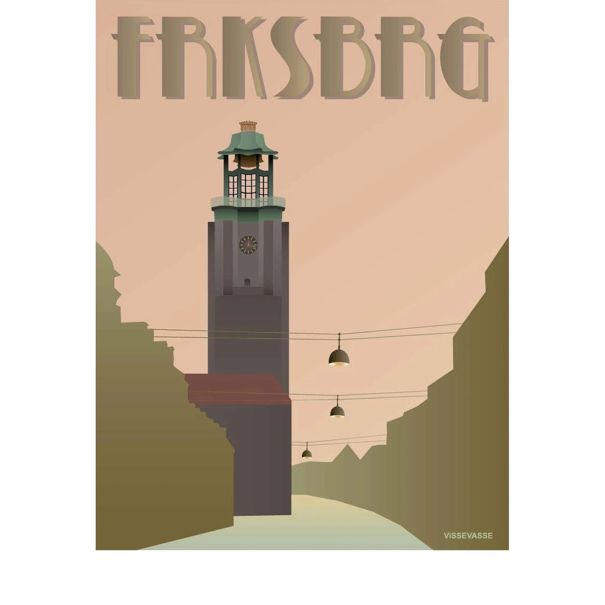 Vissevasse Frederiksberg Town Hall Poster, 15 X21 Cm