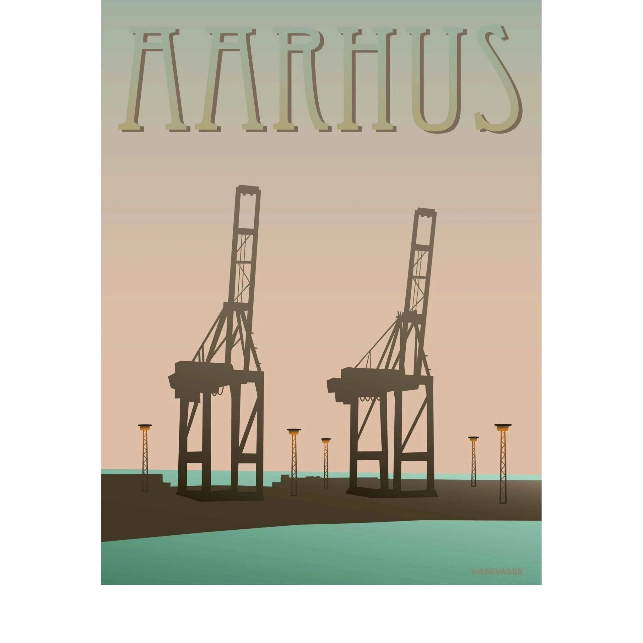 Vissevasse Aarhus Harbour Poster, 30 X40 Cm