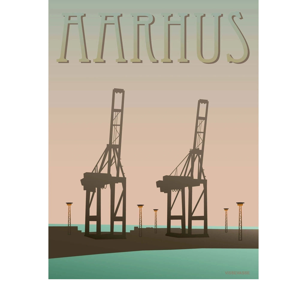 Vissevasse Aarhus Harbour Poster, 15 X21 Cm