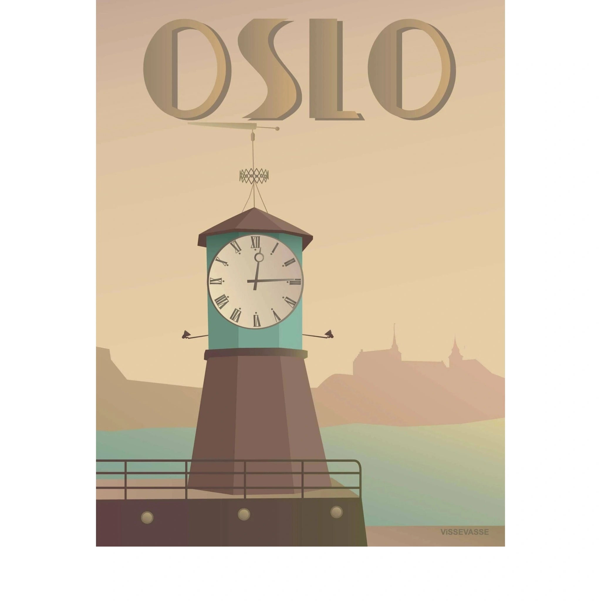 Vissevasse Oslo Aker Bridge Poster, 30 X40 Cm