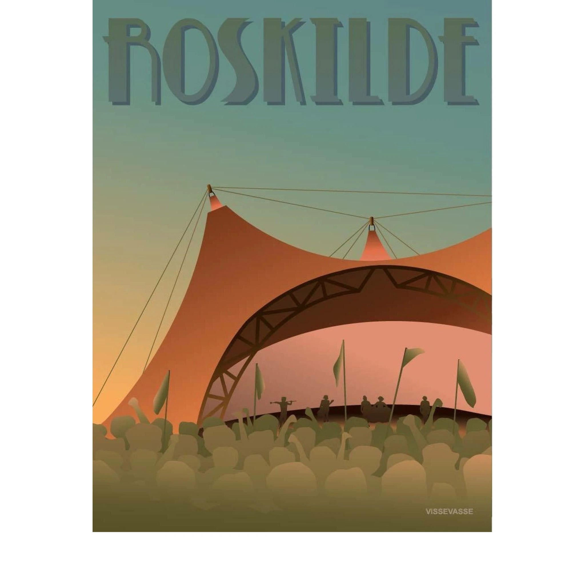 Vissevasse Roskilde Festival Poster, 30 X40 Cm