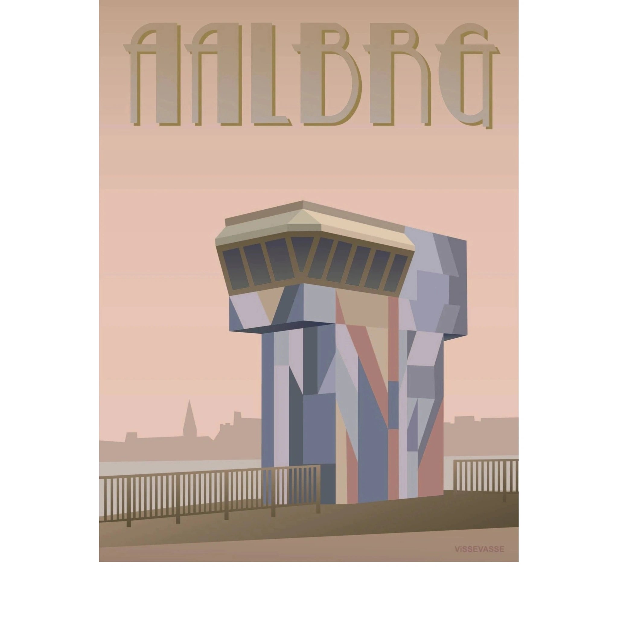 Vissevasse Aalborg Limfjord Bridge Poster, 15 X21 Cm