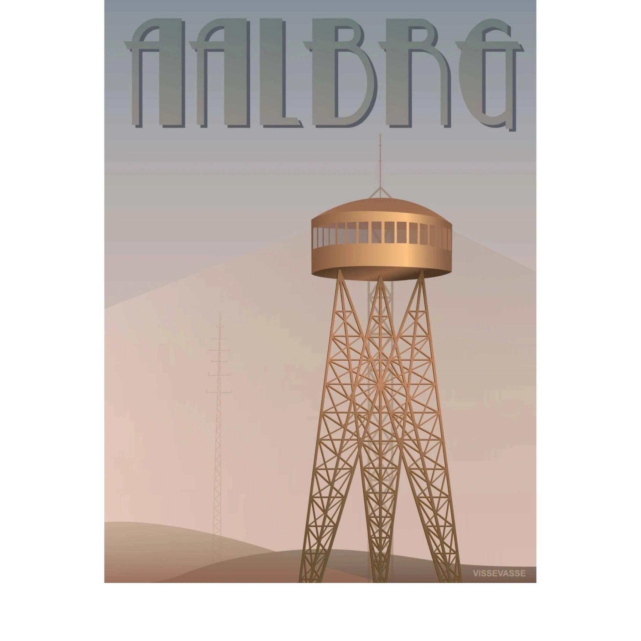 Vissevasse Aalborg Tower Poster, 15 X21 Cm