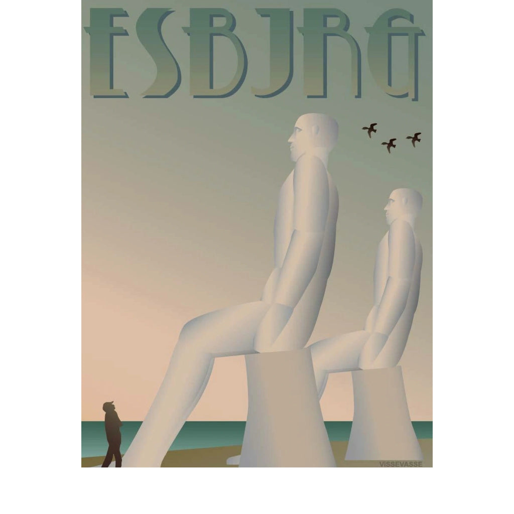 Vissevasse Esbjerg White Men Poster, 30 X40 Cm