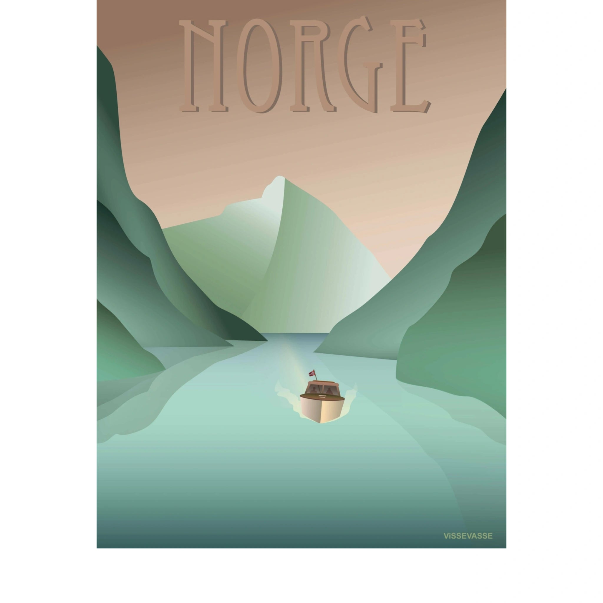 Vissevasse Norway Fjord Poster, 50 X70 Cm
