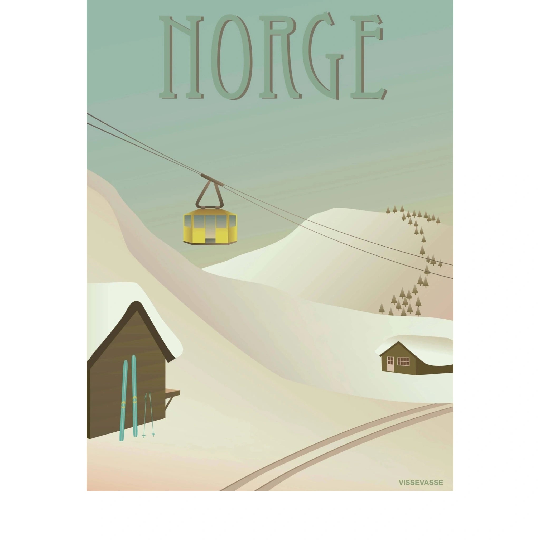 Vissevasse Norway Snow Poster, 15 X21 Cm
