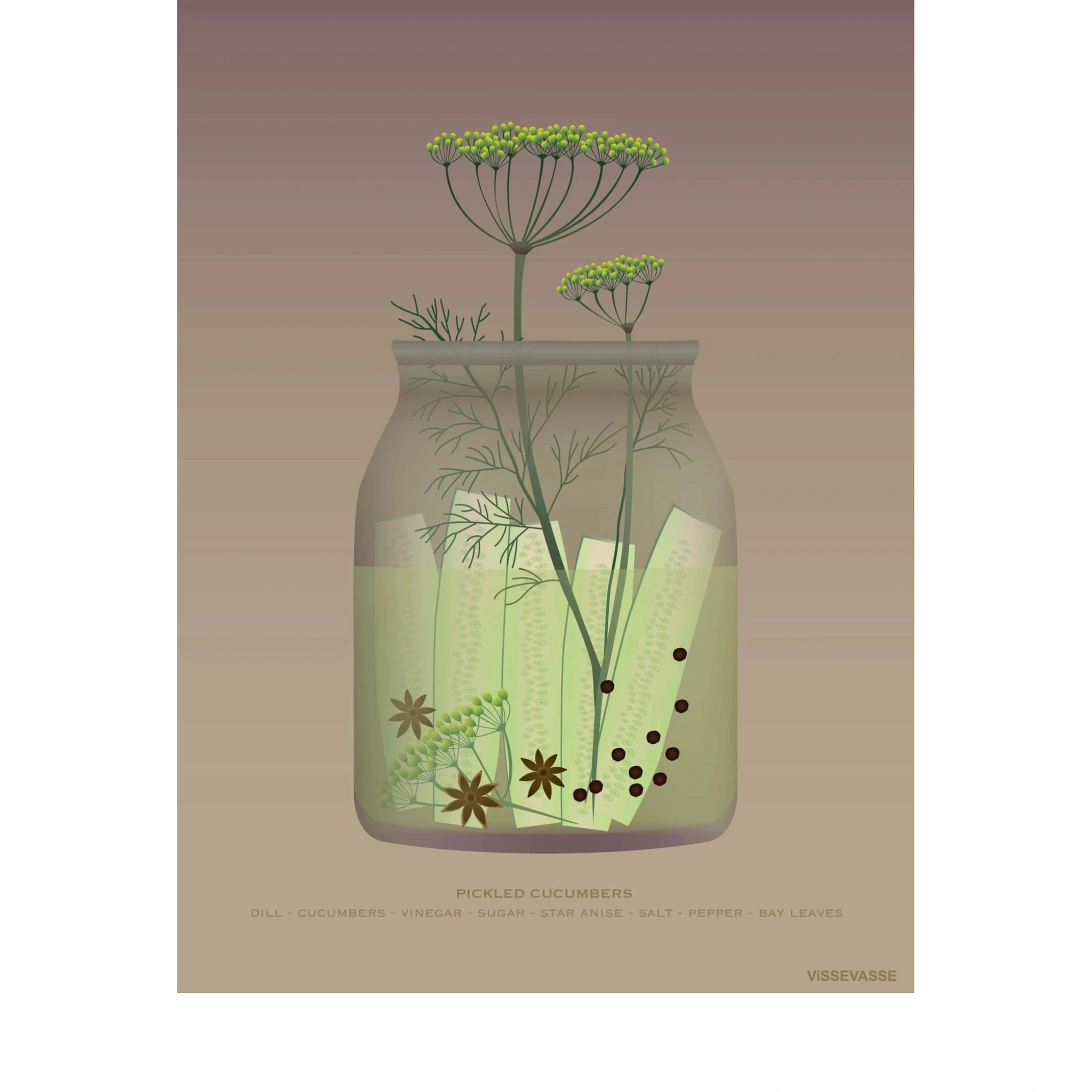 Vissevasse Cucumber Poster, 30 X40 Cm